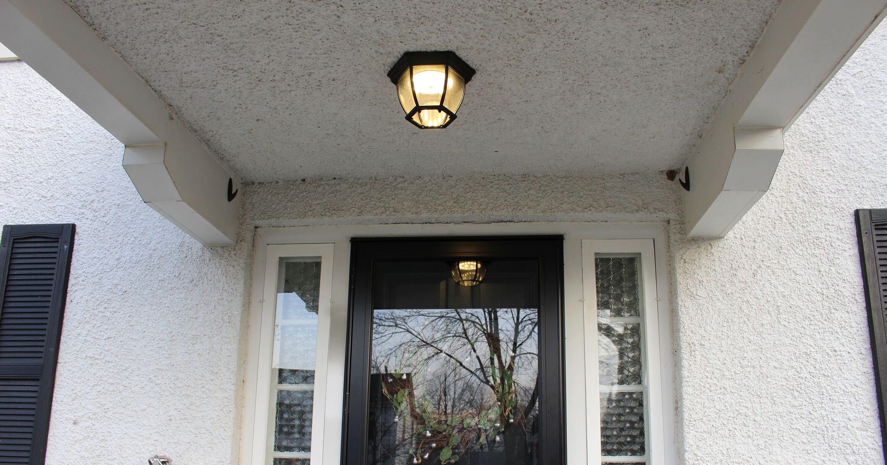 Black Glass LED Indoor/Outdoor Ceiling Light