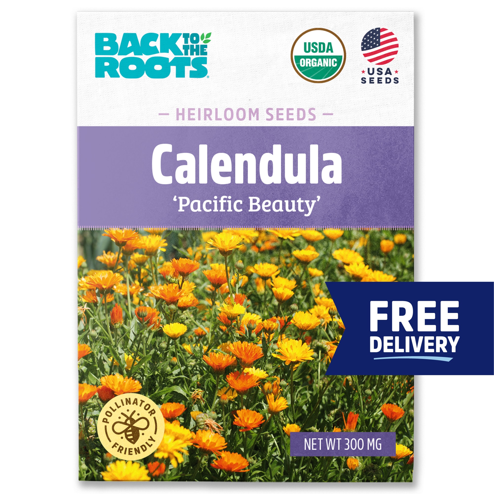 Back to the Roots - Organic Calendula 'Pacific Beauty' Seeds 1 Pack(s)