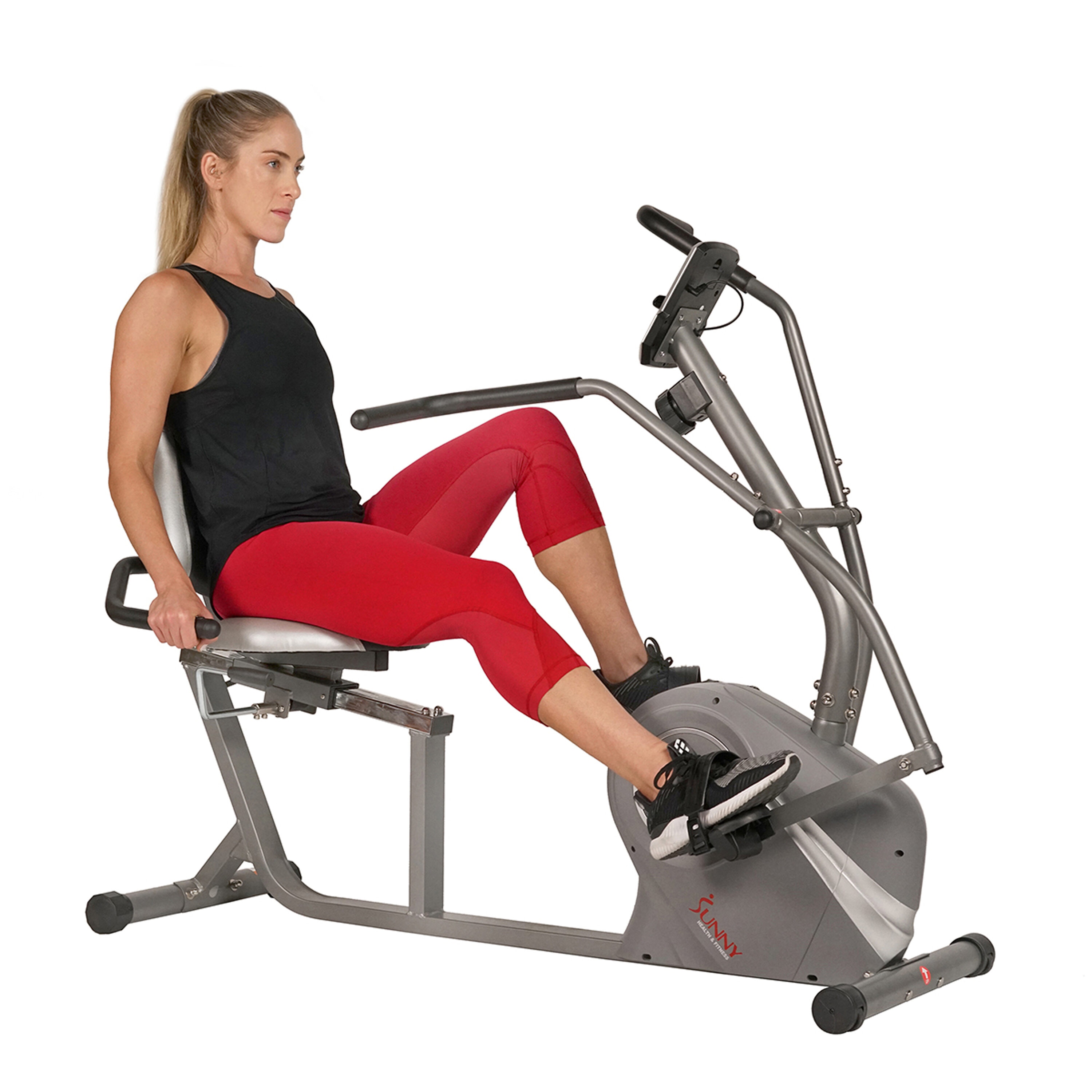 Sunny health & online fitness folding recumbent bike