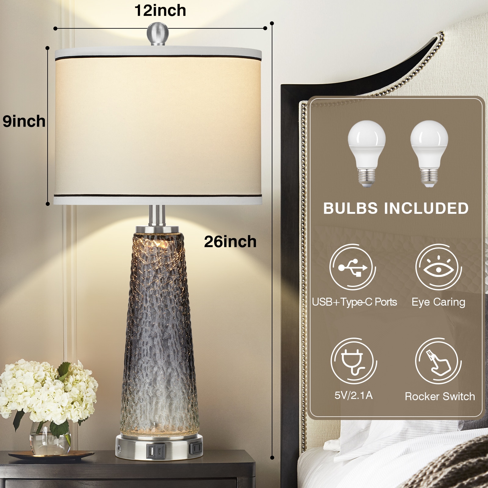 UrFurnishings TD-285 Table-Lamps - View #7
