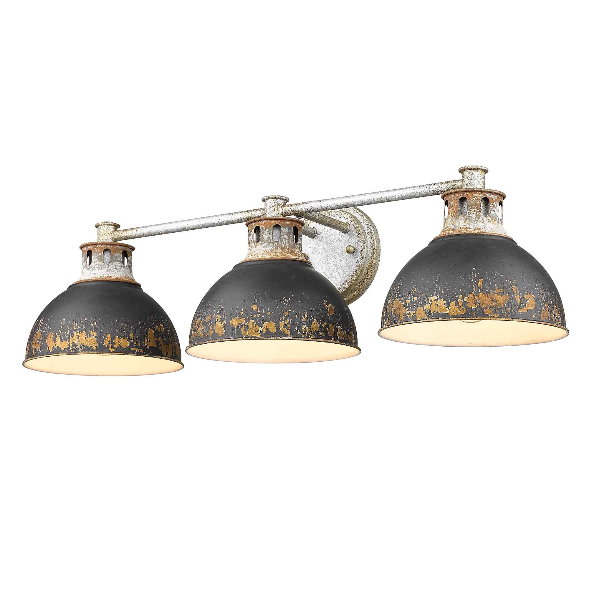 Golden Lighting 0865-BA3 AGV-ABI Kinsley 28.875-in 3 -Light Antique Black Farmhouse Vanity light