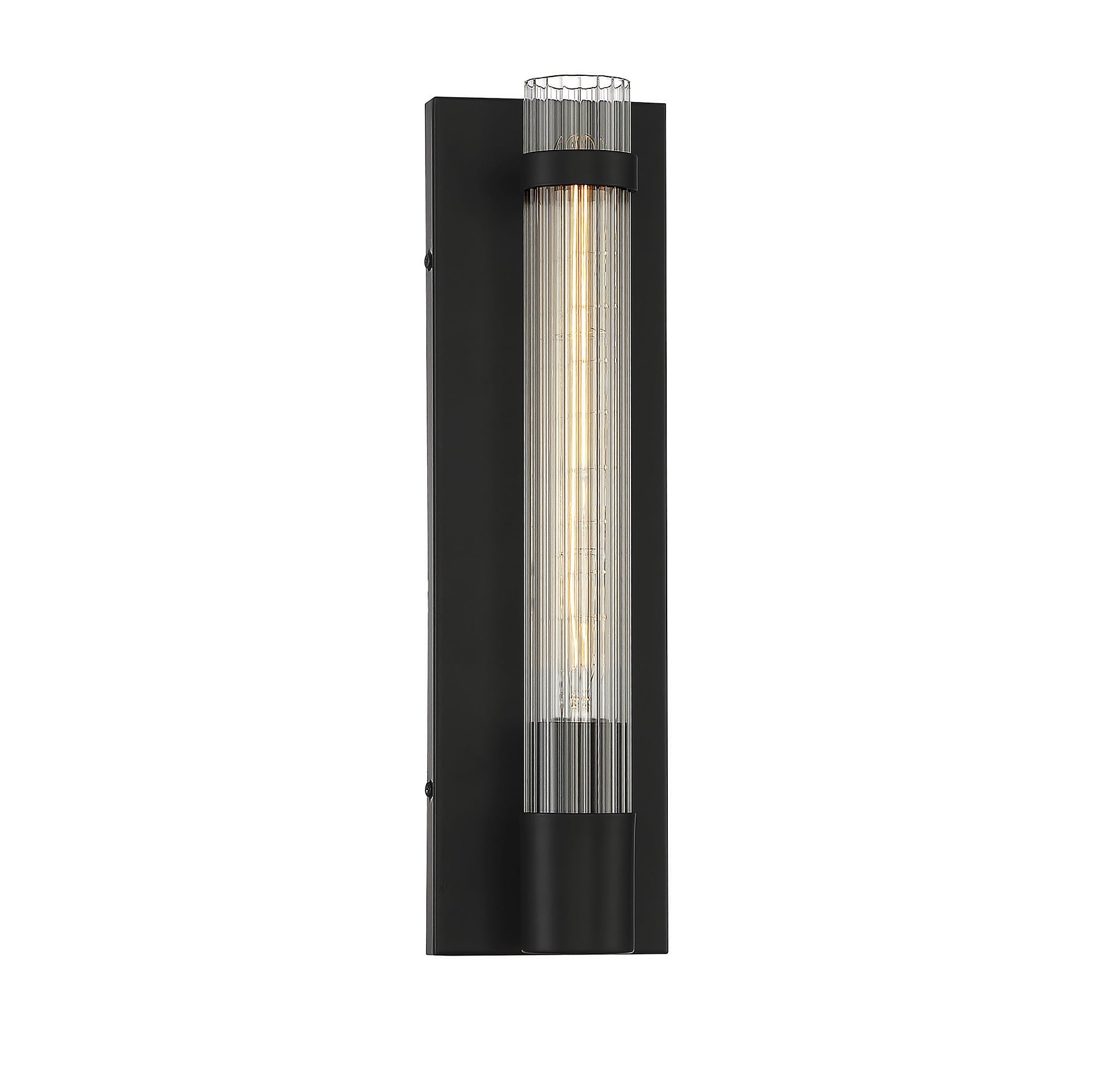 Willmar Matte Black Metal and Glass Wall Sconce