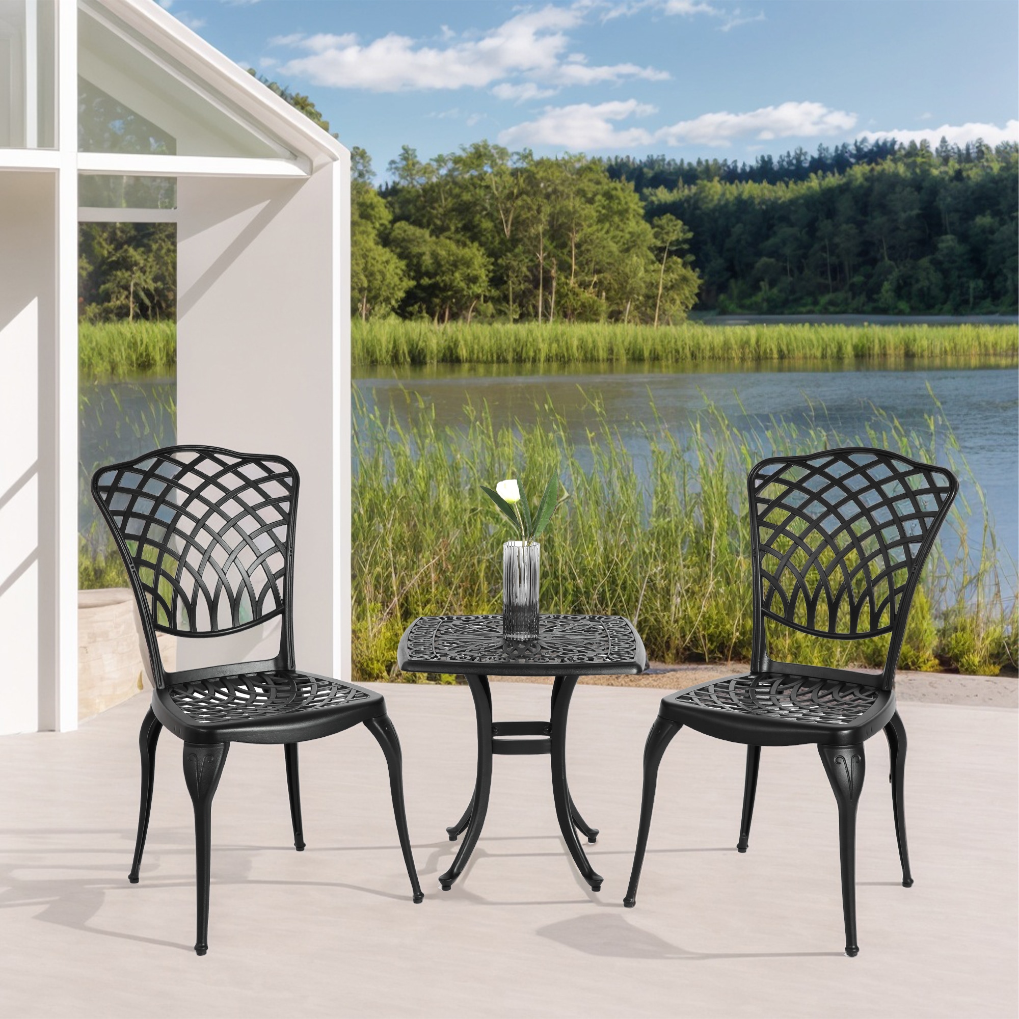 AAZJ JHI-W640P251292 Patio Conversation Sets 3 -Piece Patio Conversation Set