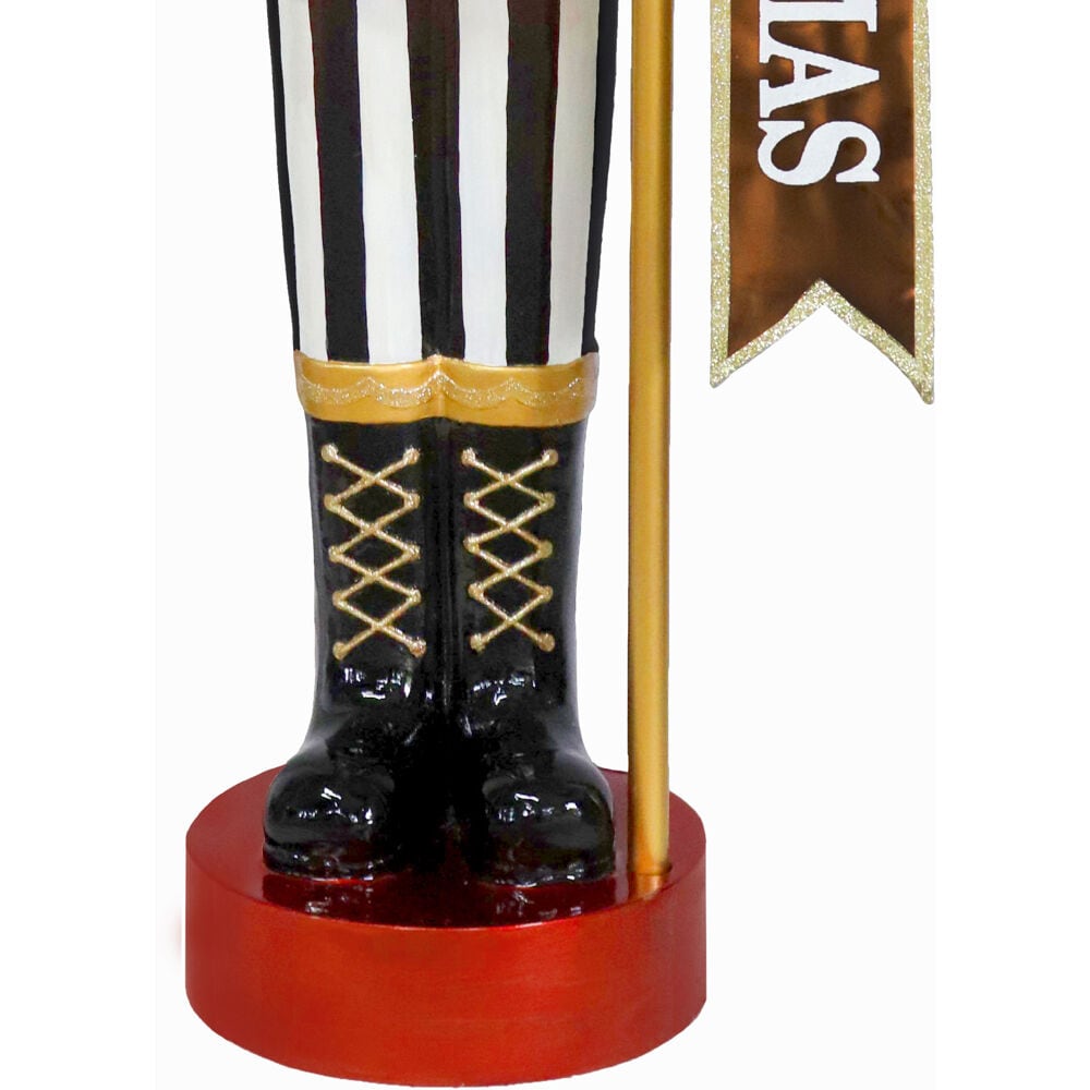 4-Ft Red and Gold Resin Nutcracker with LED Lights