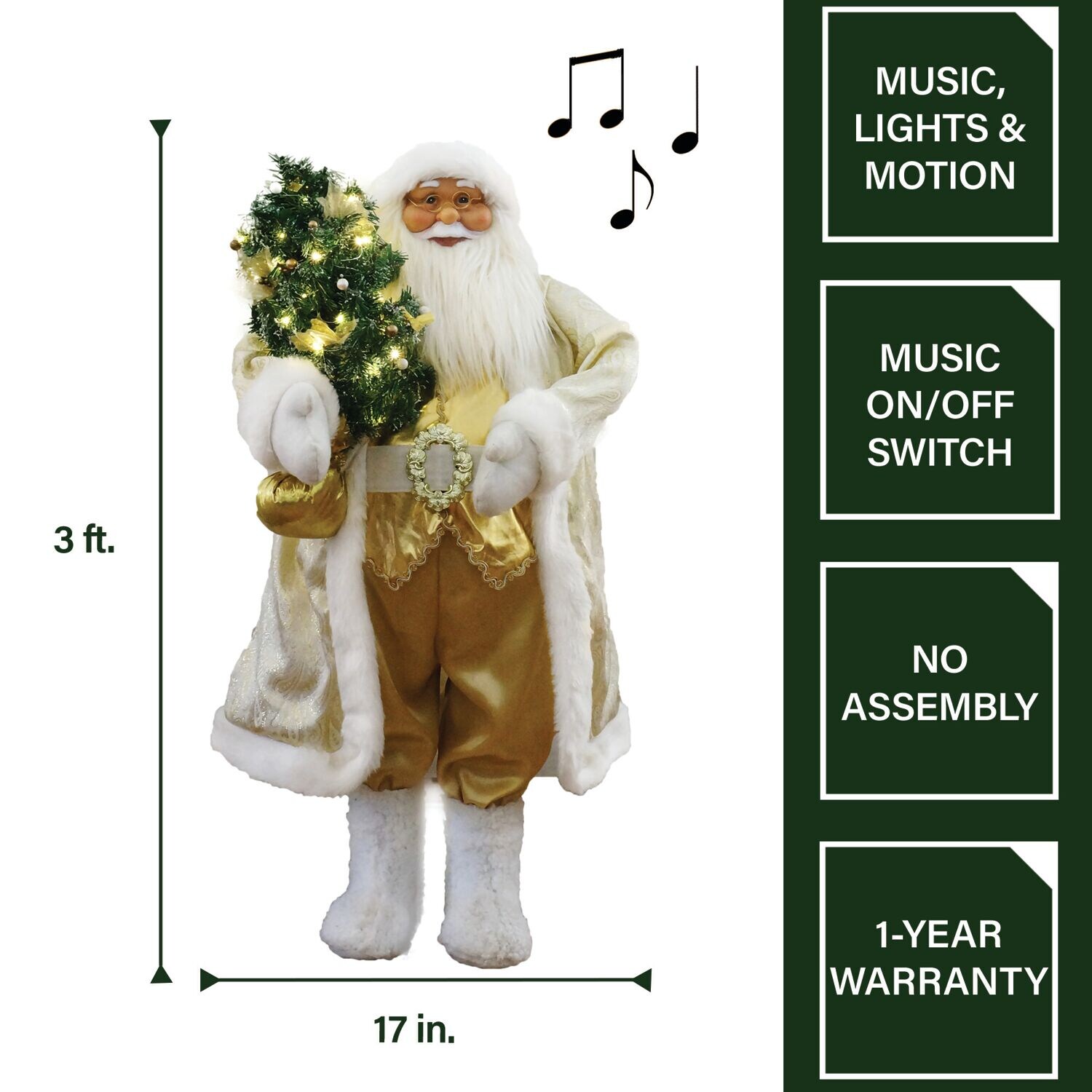 Fraser Hill Farm FASC036M-19WHTGLD Table-Christmas-Decorations - View #8