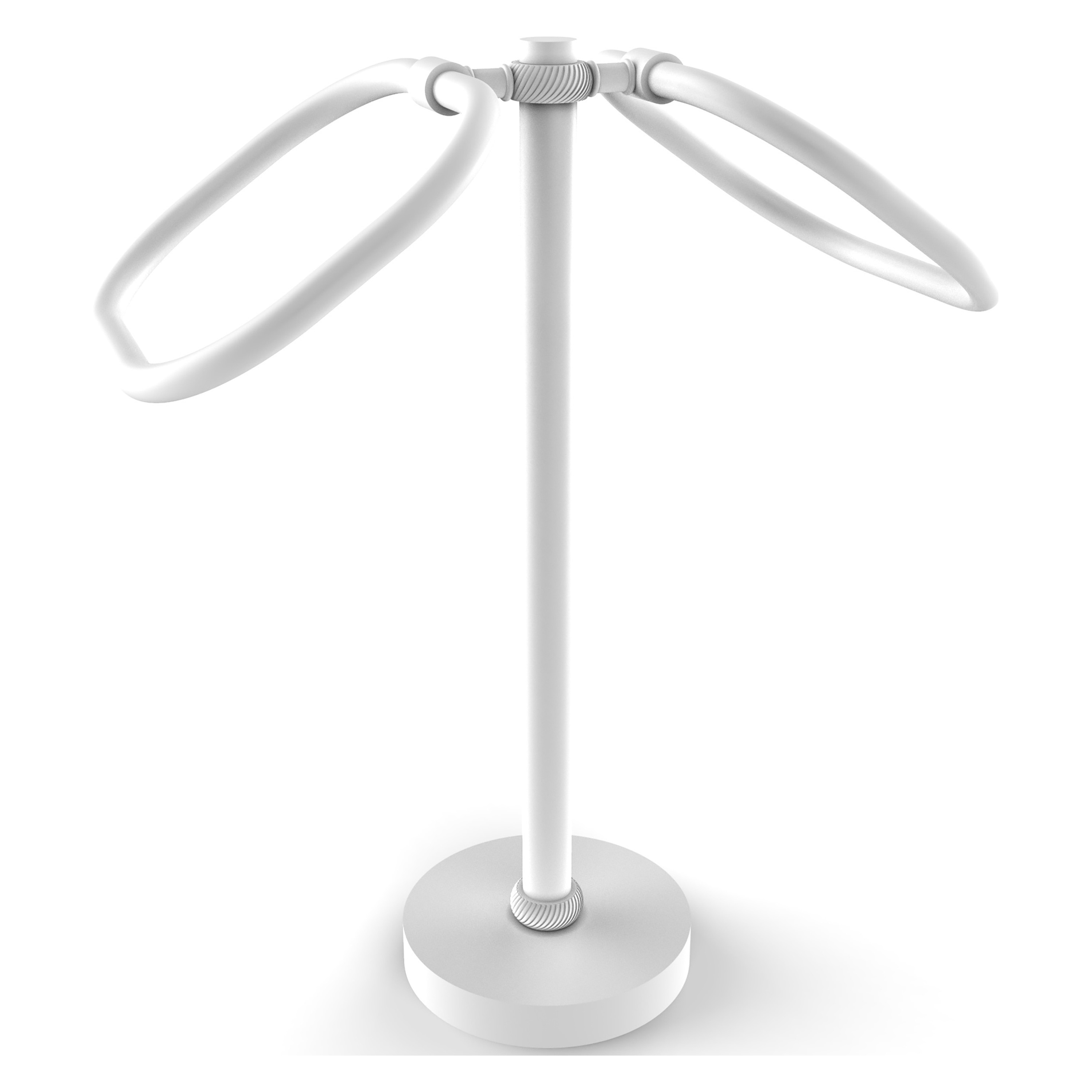 Allied Brass TB-20T-WHM Matte White Freestanding countertop Double Towel Ring