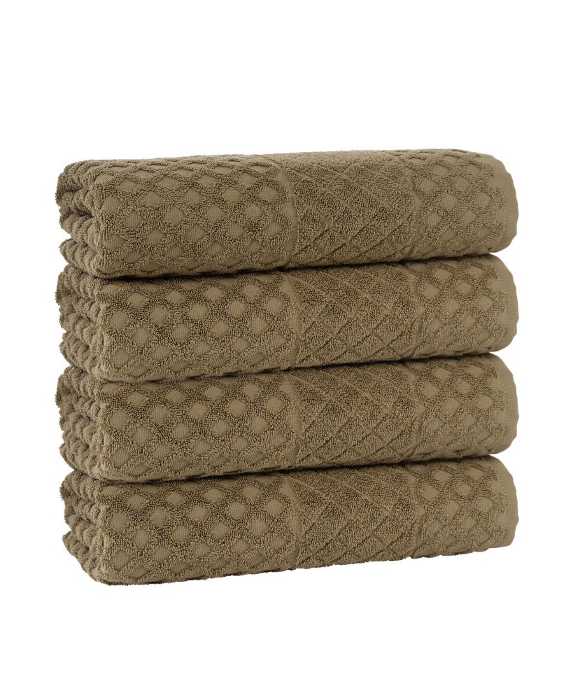 Enchante Home 4-Piece Olive Turkish Cotton Quick Dry Bath Towel Set  (Glossy) in the Bathroom Towels department at