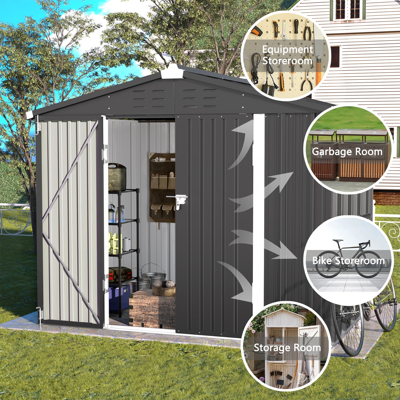 UDPATIO TP01GRY86-LW Metal-Storage-Buildings-Sheds - View #3