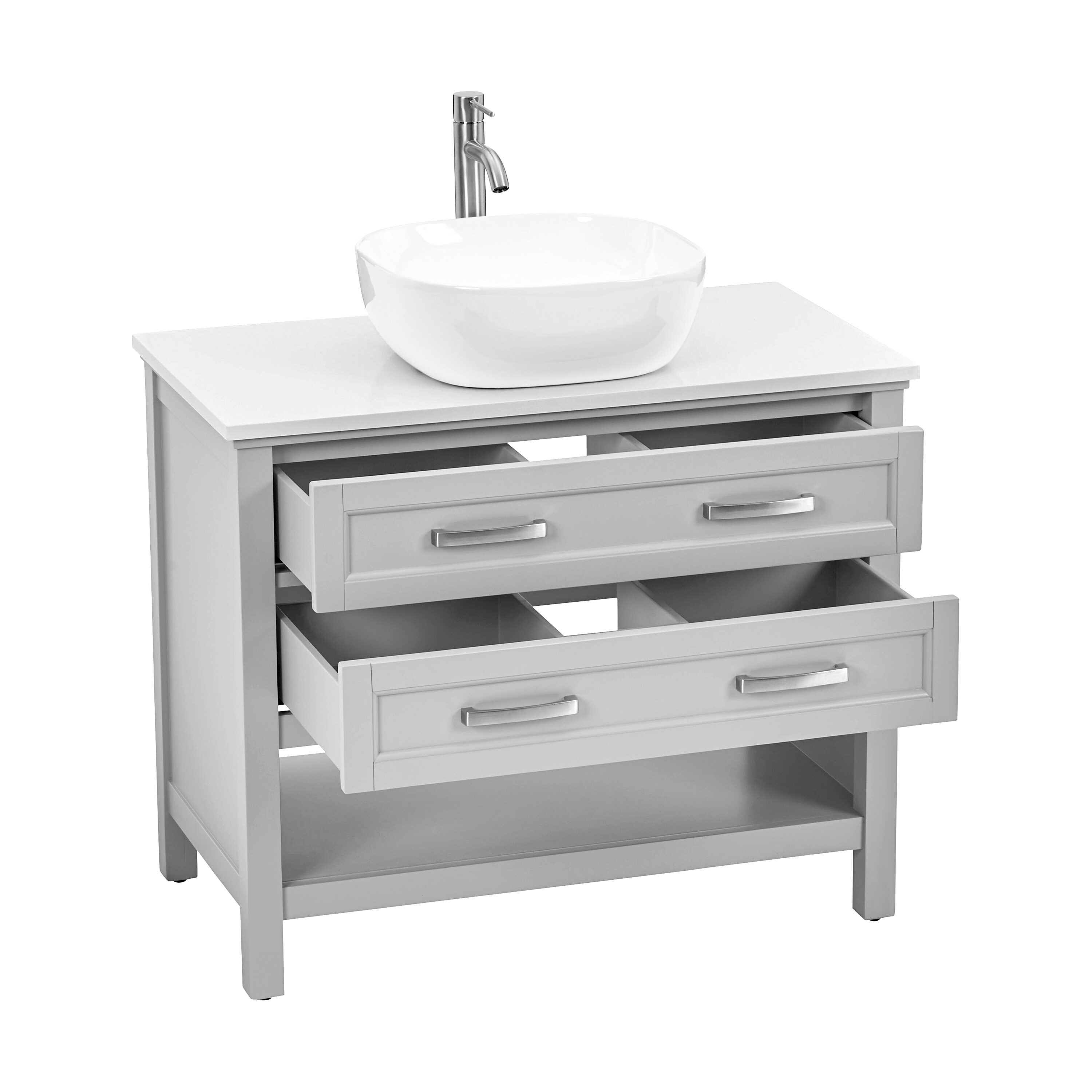 Style Selections Cromlee 36-in Light Gray Single Sink Bathroom Vanity ...