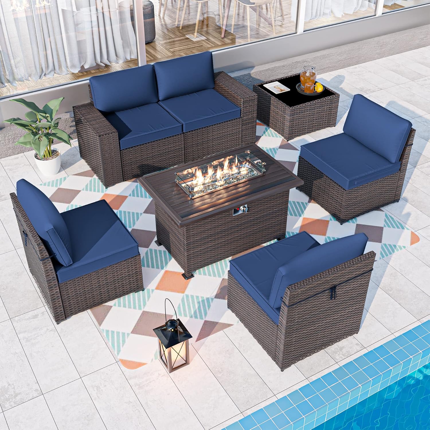 ALAULM LS-6PCS+FP-NAVY Patio-Conversation-Sets - View #2