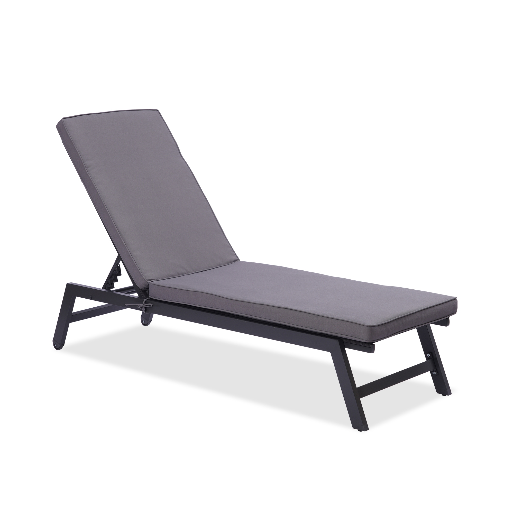 Slechte factor kleuring samenwerken Clihome Patio Chair Metal Frame Stationary Chaise Lounge Chair(s) with Gray  Textilene Cushioned Seat in the Patio Chairs department at Lowes.com