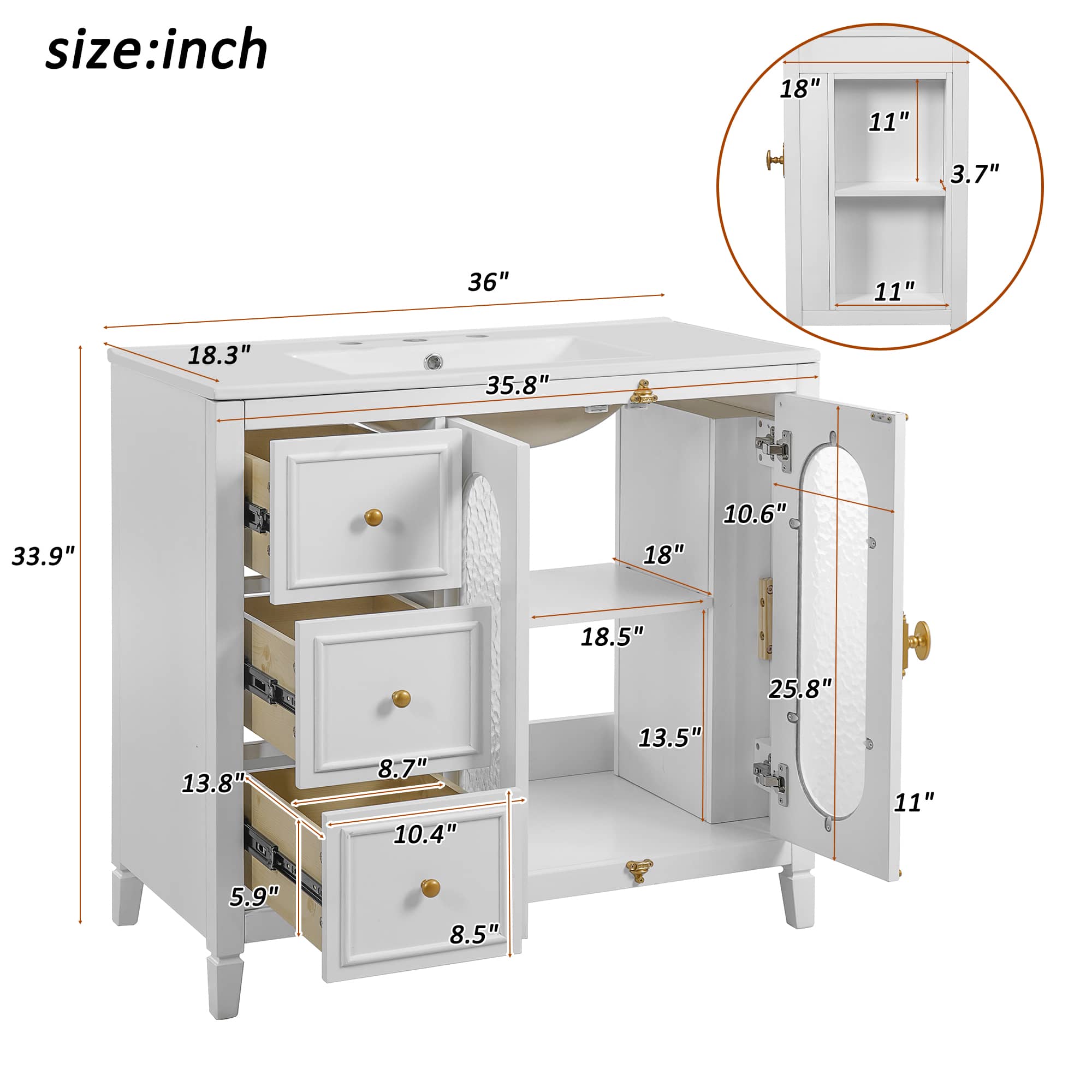 Vynxaria LEXY1346-DJYS-SZT116 Bath-Vanity-Combo - View #14