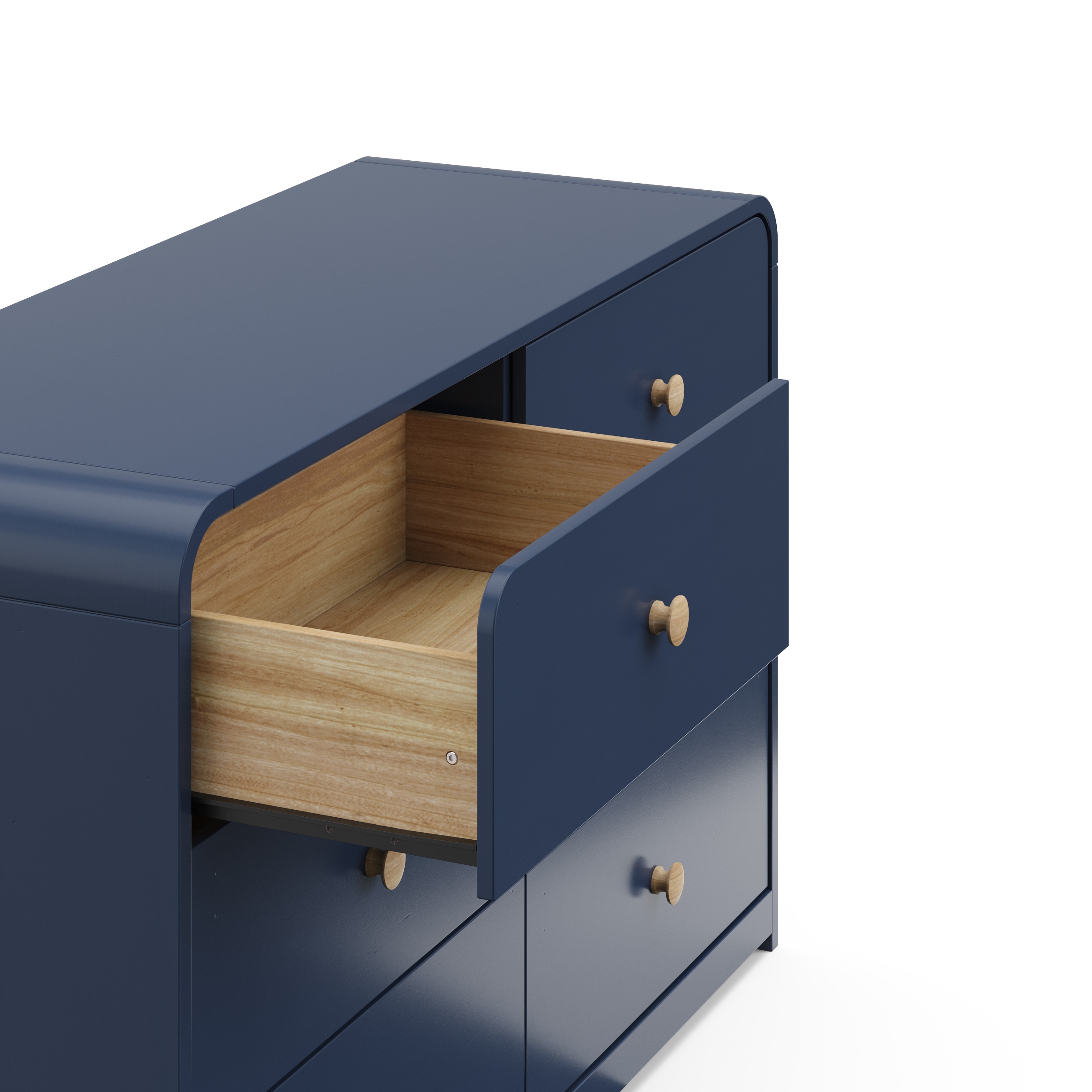Midnight Blue Double Nursery Dresser with 6 Drawers