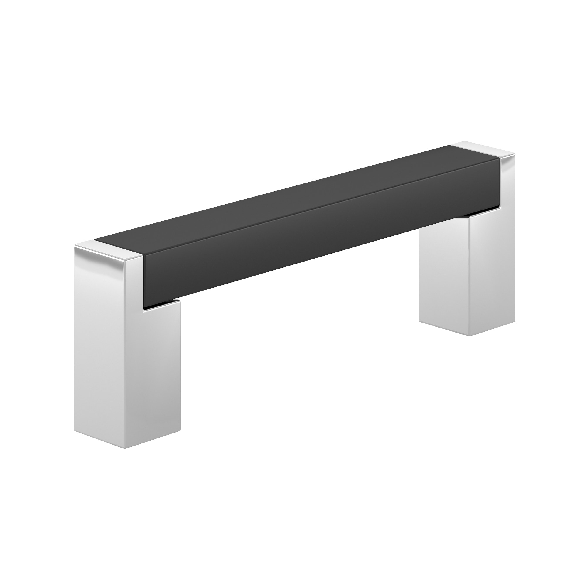 Richelieu BP80196140900 Laconia 3-3/4-in , 96mm Center to Center Chrome and Matte Black Rectangular Handle