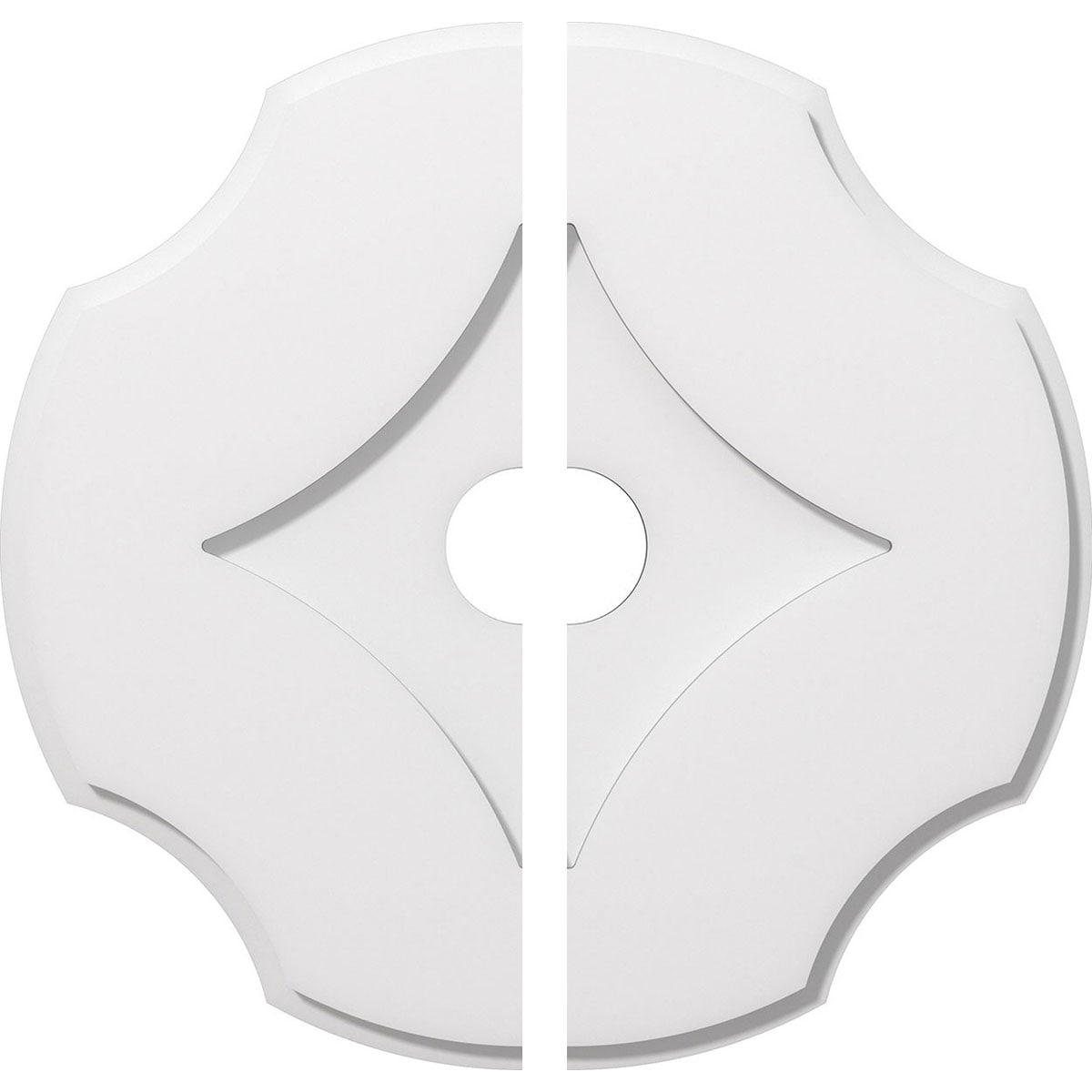 Ekena Millwork CMP20PL2-03000 Percival 20-in W x 20-in L Contemporary White PVC Split Ceiling Medallion