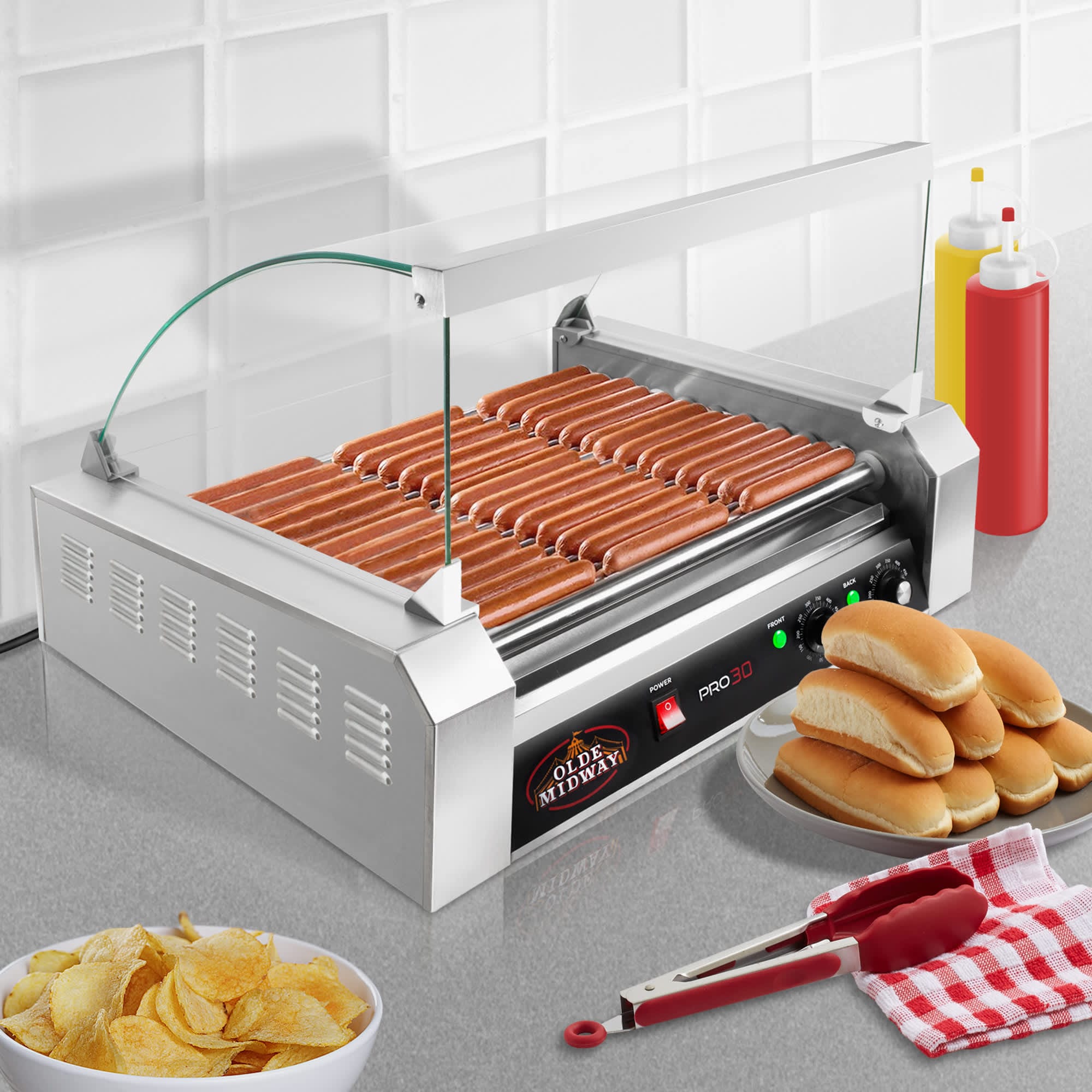 Olde Midway CON-ROLL-PRO30-CVR Hot-Dog-Cookers - View #7