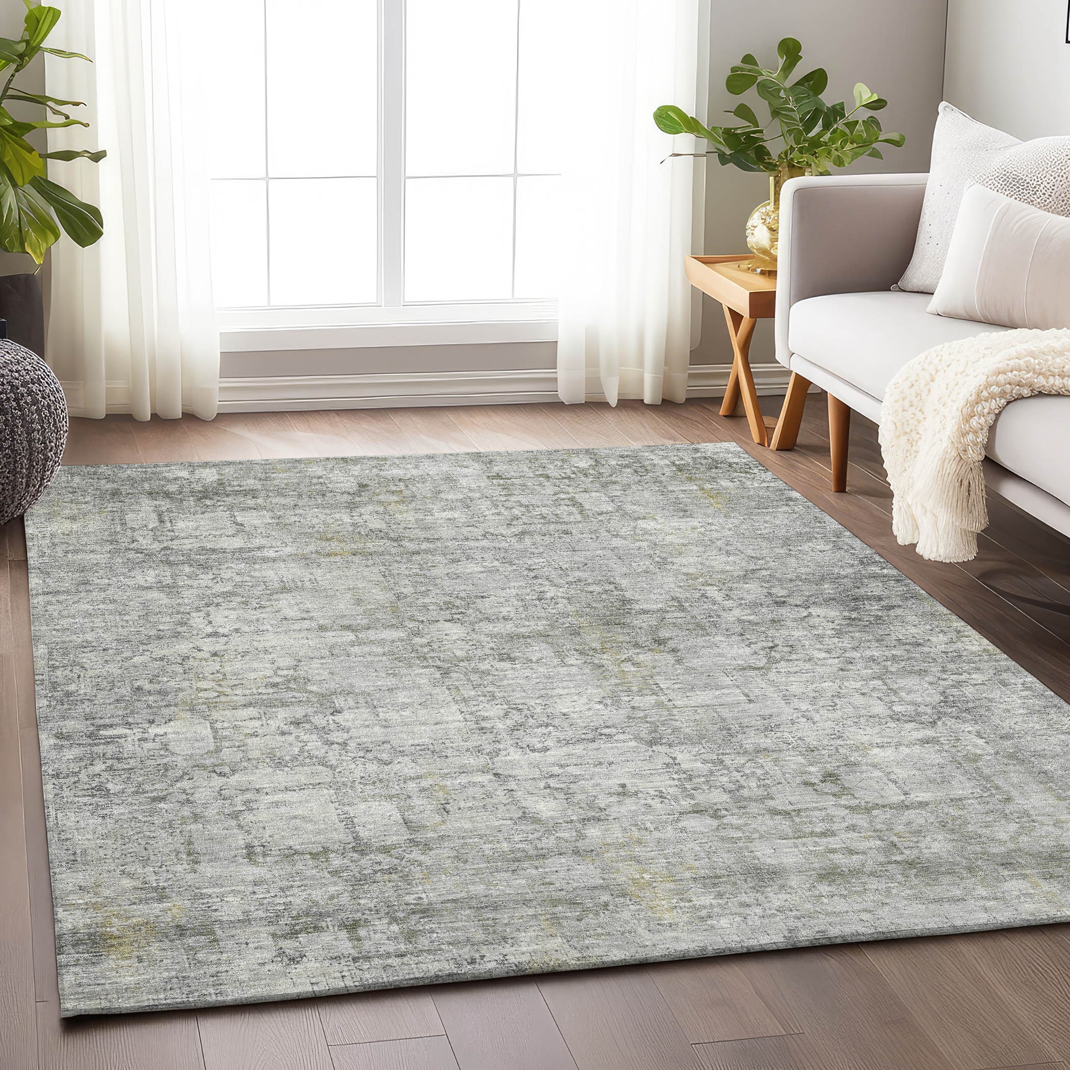 Addison Rugs ACN1764GY10X14 Chantille ACN1764GY 10 x 14 (ft) Loomed Gray Rectangular Indoor/Outdoor Machine washable Pet Friendly Area rug
