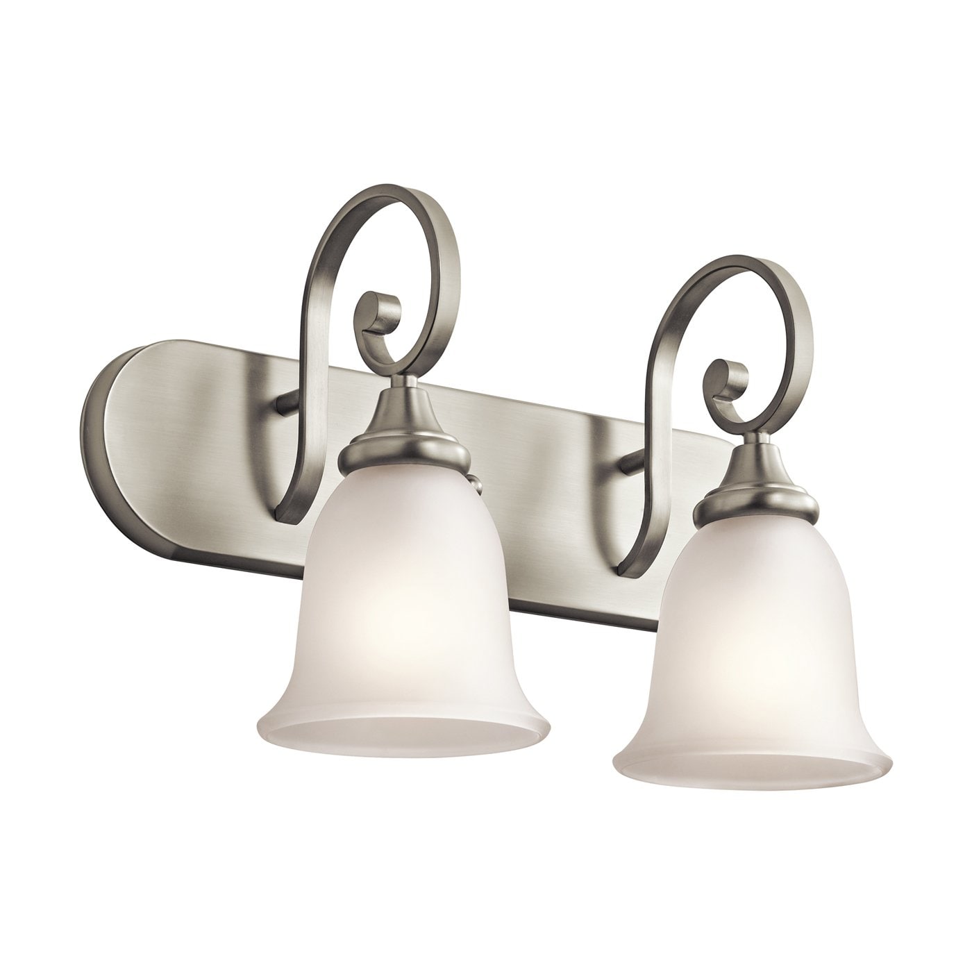 Kichler 45054NI Monroe 18-in 2-Light Brushed Nickel LED Transitional Vanity Light