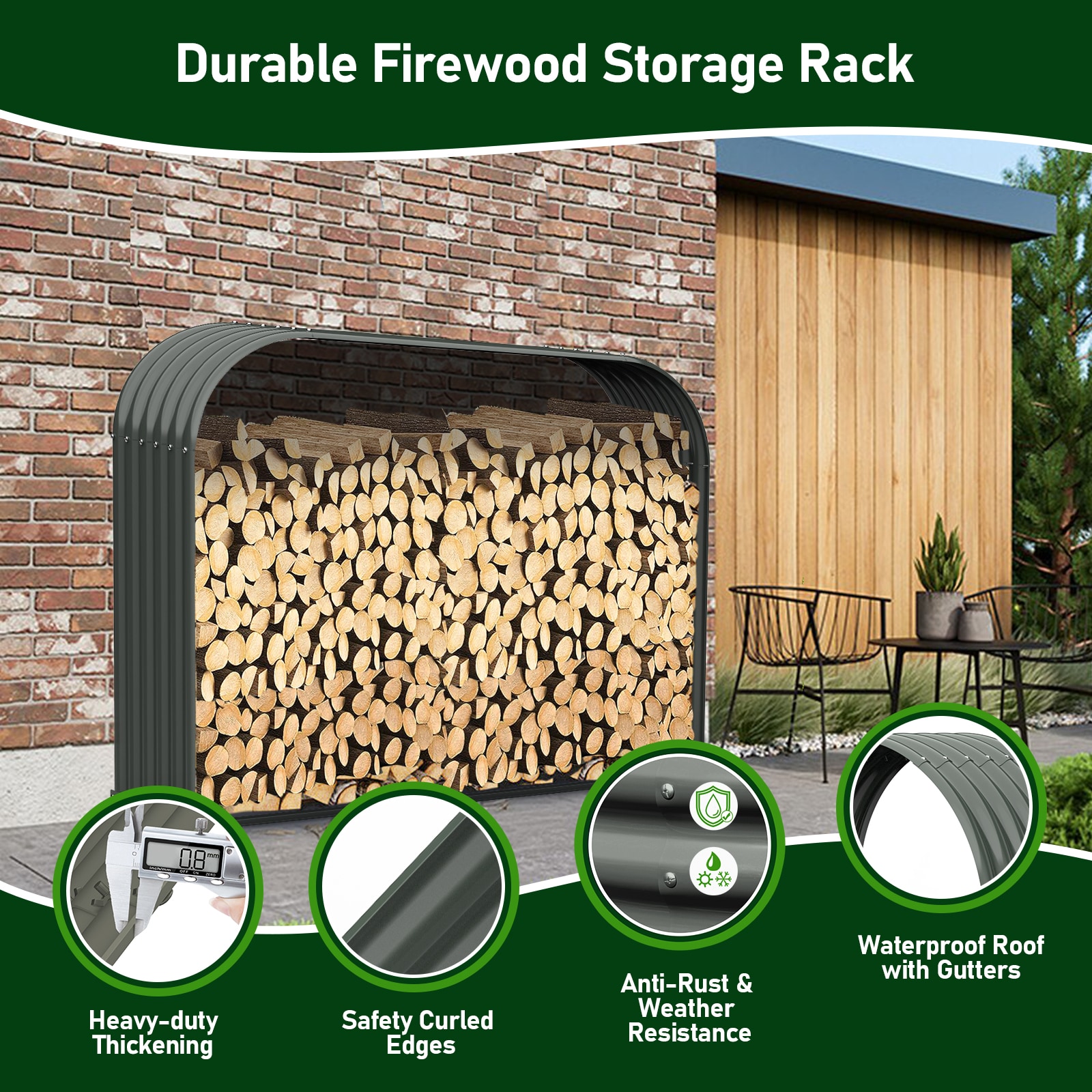 Runesay HB02ODHT-11 Firewood-Storage - View #2