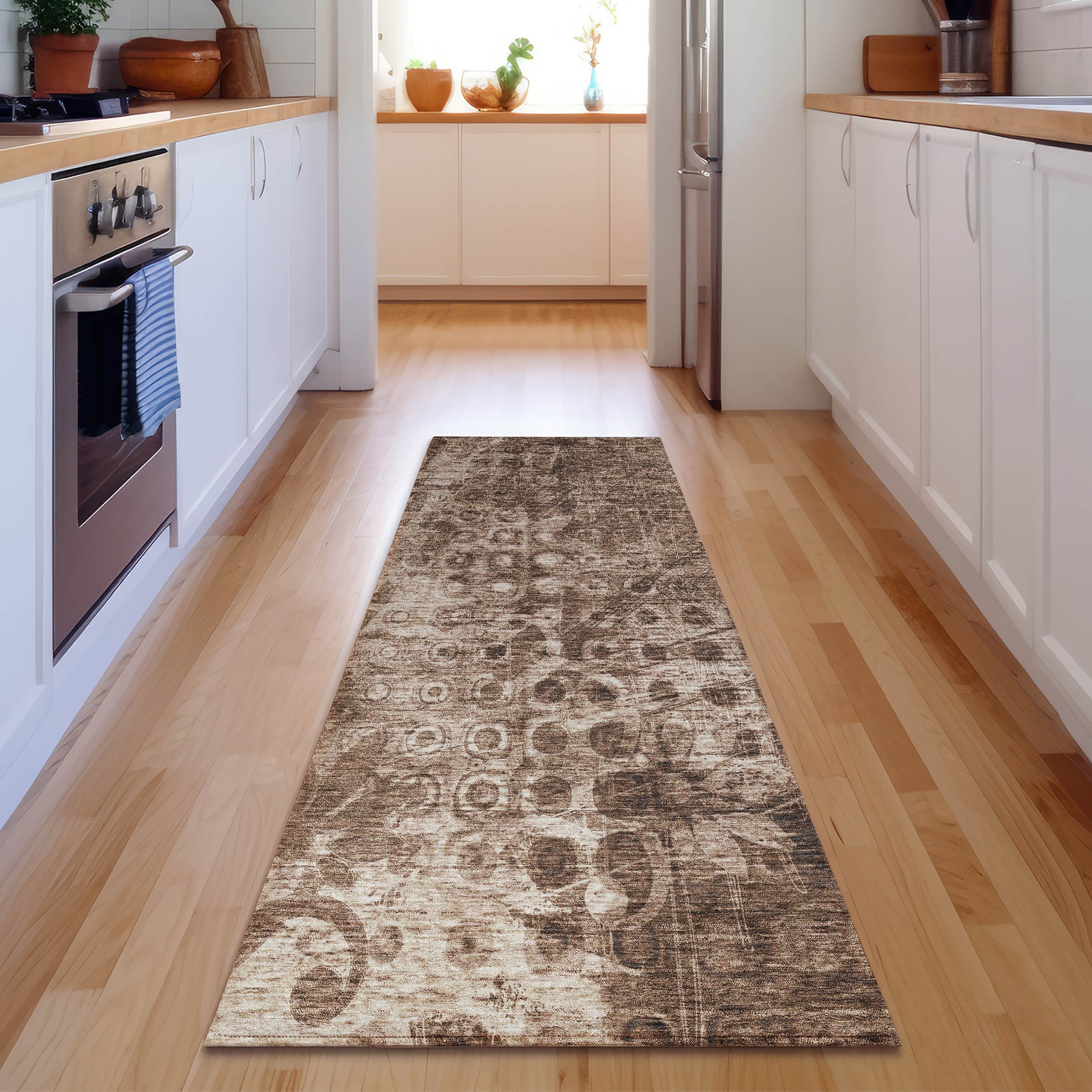 Addison Rugs AMF577CH2X8 Mayfield AMF577CH 2 x 7 (ft) Loomed Polyester Chocolate Rectangular Indoor Geometric Machine washable Area rug
