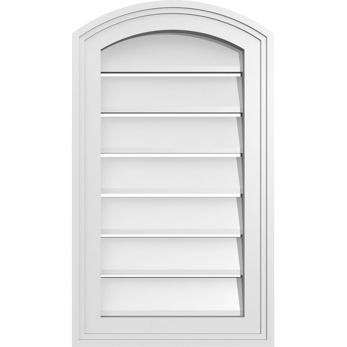 Ekena Millwork GVPAR14X2402SF 14-Inches x 24-Inches Off-white Round top PVC Gable Louver Vent