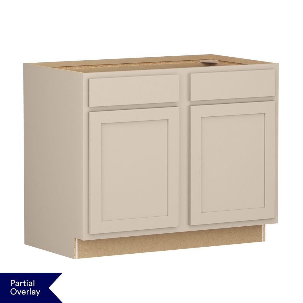 Shenandoah Breckenridge POL 42-in W x 34.5-in H x 24-in D Oat Painted 2 -Drawers Base Fully Assembled Cabinet Recessed Panel Shaker