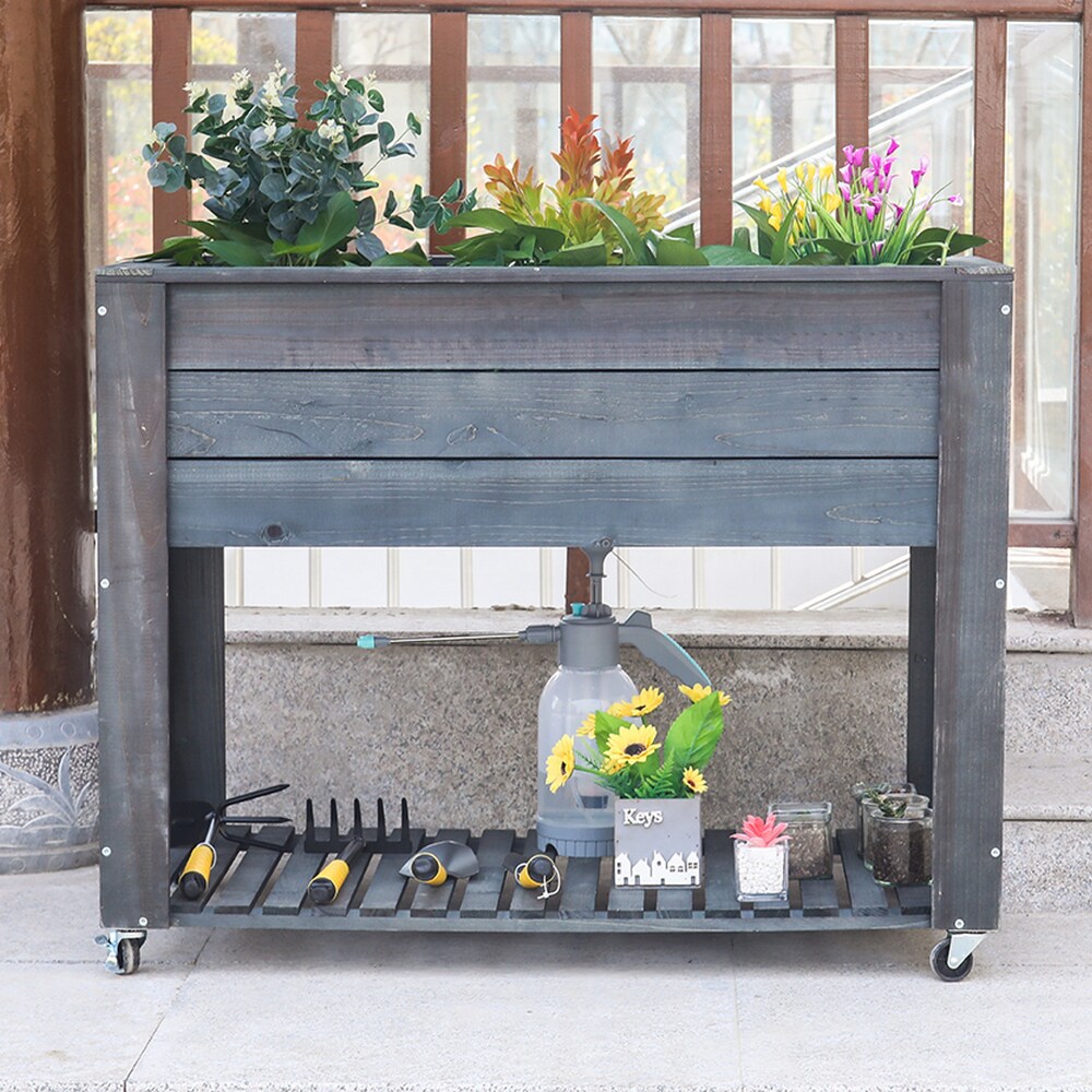 HIGHLANDERHOME GRAYELEVATED40X32X20 Planter-Window-Box - View #7