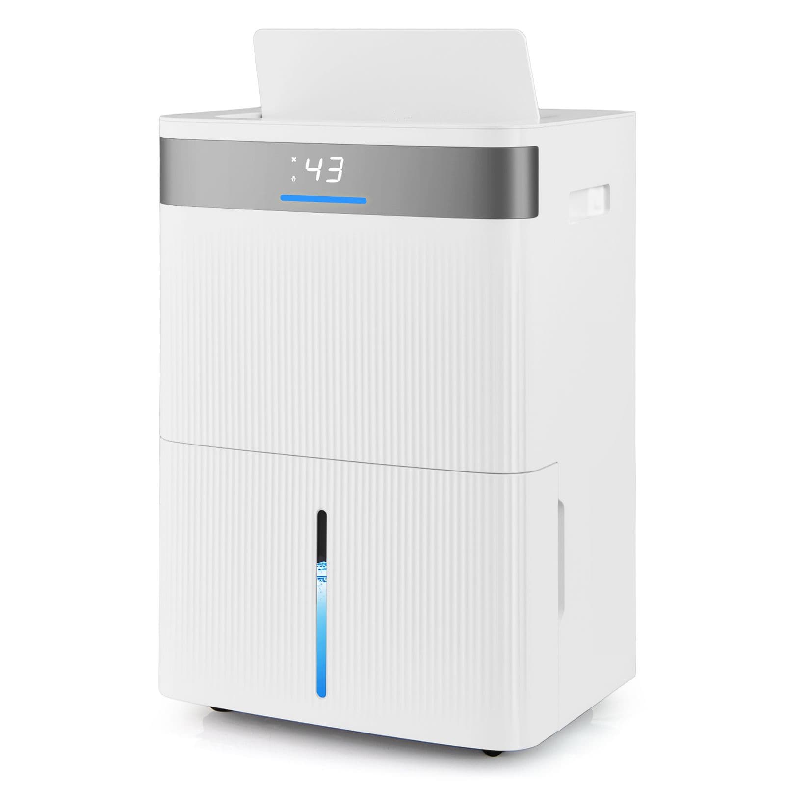 Slickblue Portable Large Room Dehumidifier Unit (1.4 Gallon) White 96 Pint 2 Speed Dehumidifier for Rooms 5500 Square Feet with Drain Hose Timer for Bedroom Bathroom or Basement #D-CO-HW-SU24501SE