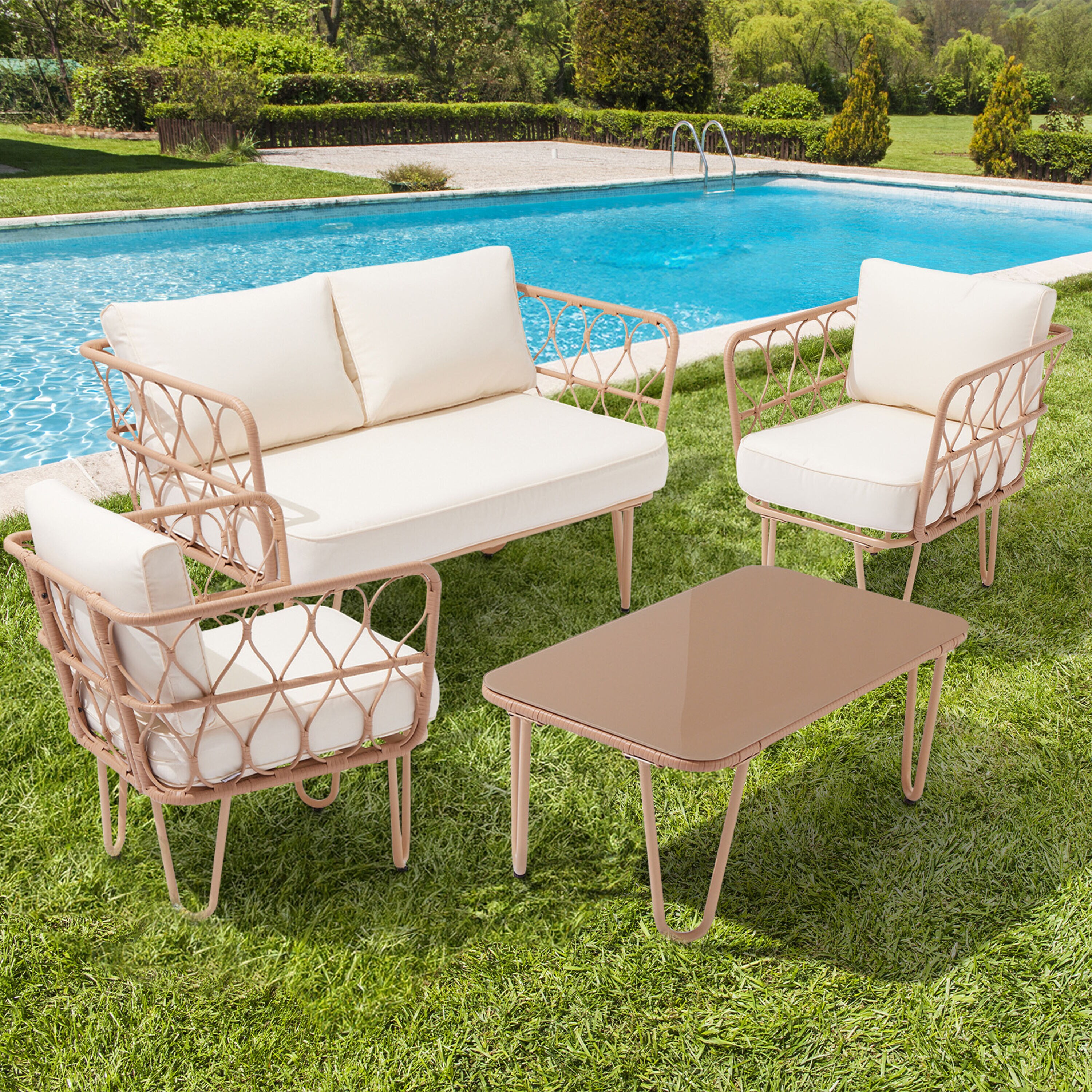 JEAREY TBLH04-BEIGE Patio-Conversation-Sets - View #2