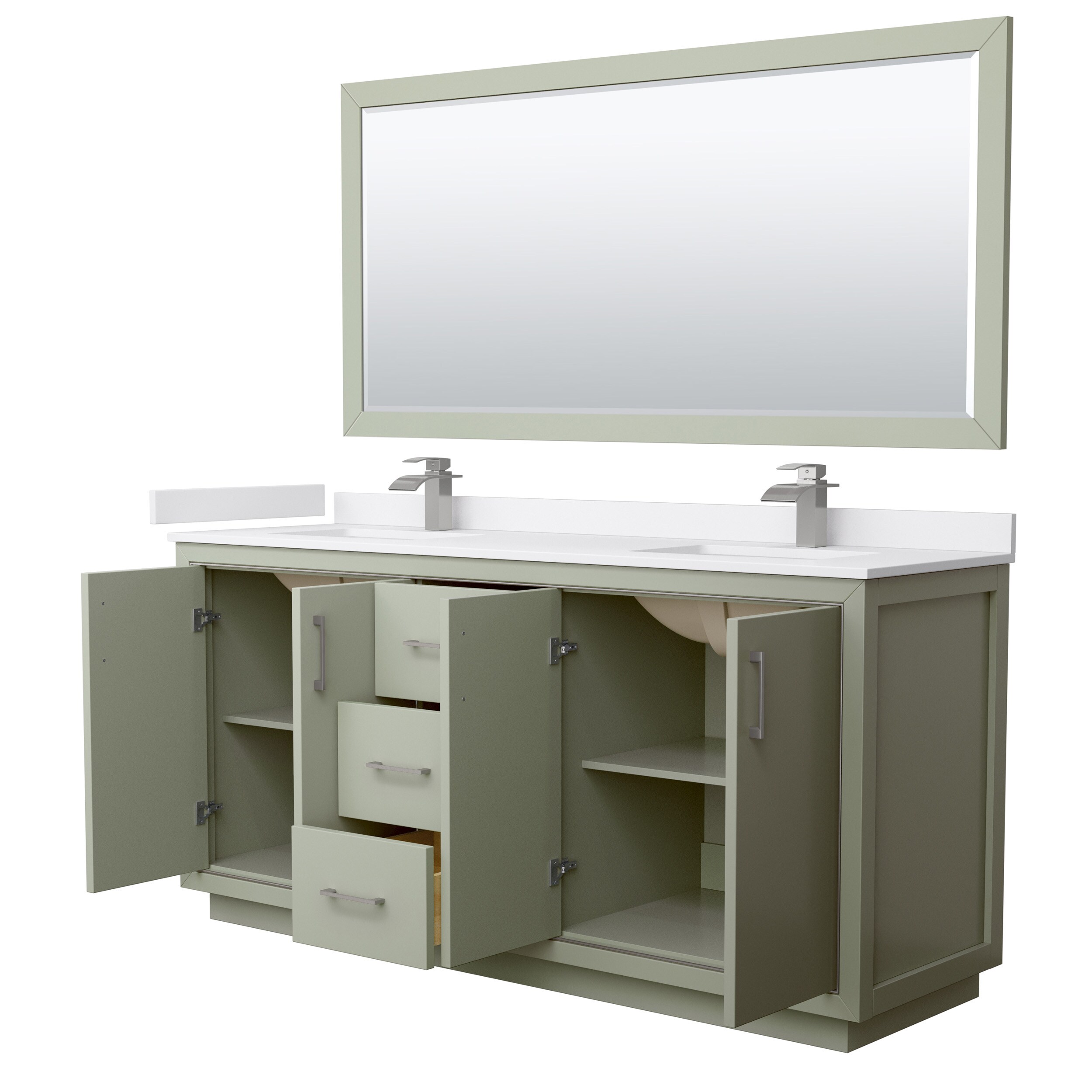 Wyndham Collection WCF111172DLGWCUNSM70 Bath-Vanity-Combo - View #2