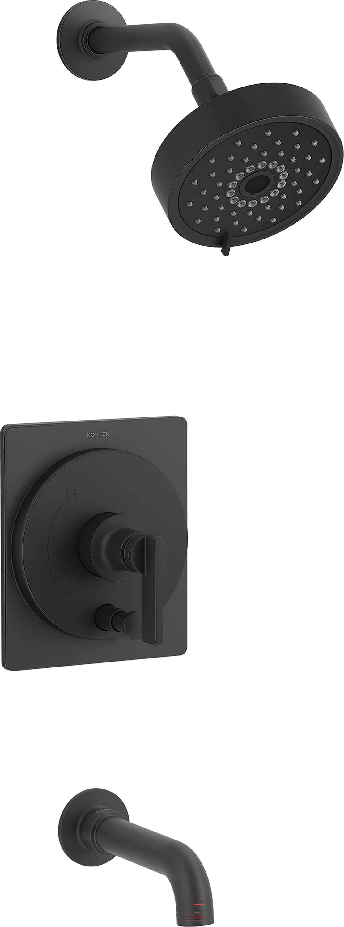 KOHLER T35918-4G-BL Castia by Studio McGee Matte Black 1-handle Multi-function 5.5-in Round Bathtub and shower Faucet