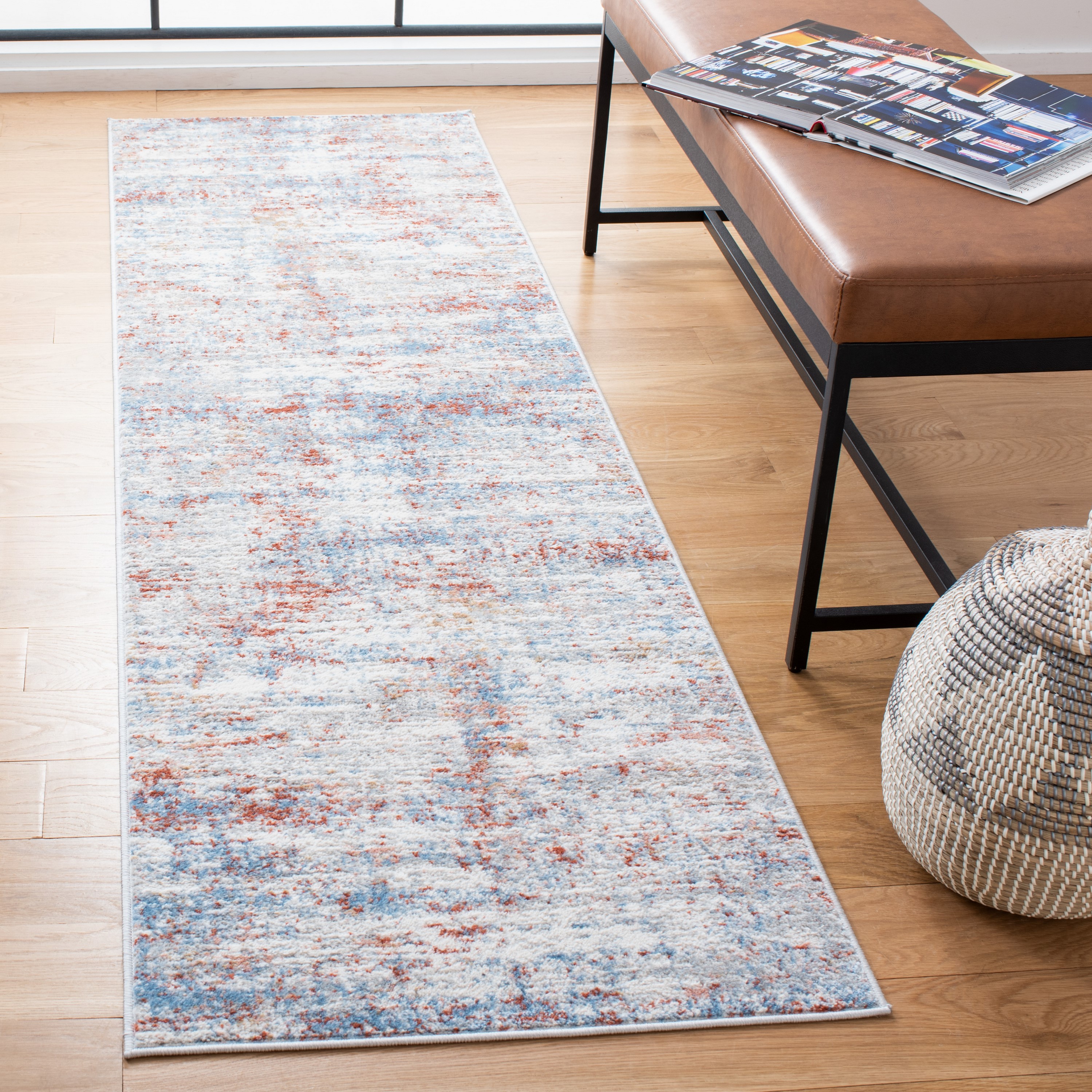 Safavieh ALA487B-28 Amelia Barbora 2 x 8 (ft) Loomed Synthetic Ivory/Rust Rectangular Indoor Distressed/Overdyed Bohemian/Eclectic Runner rug