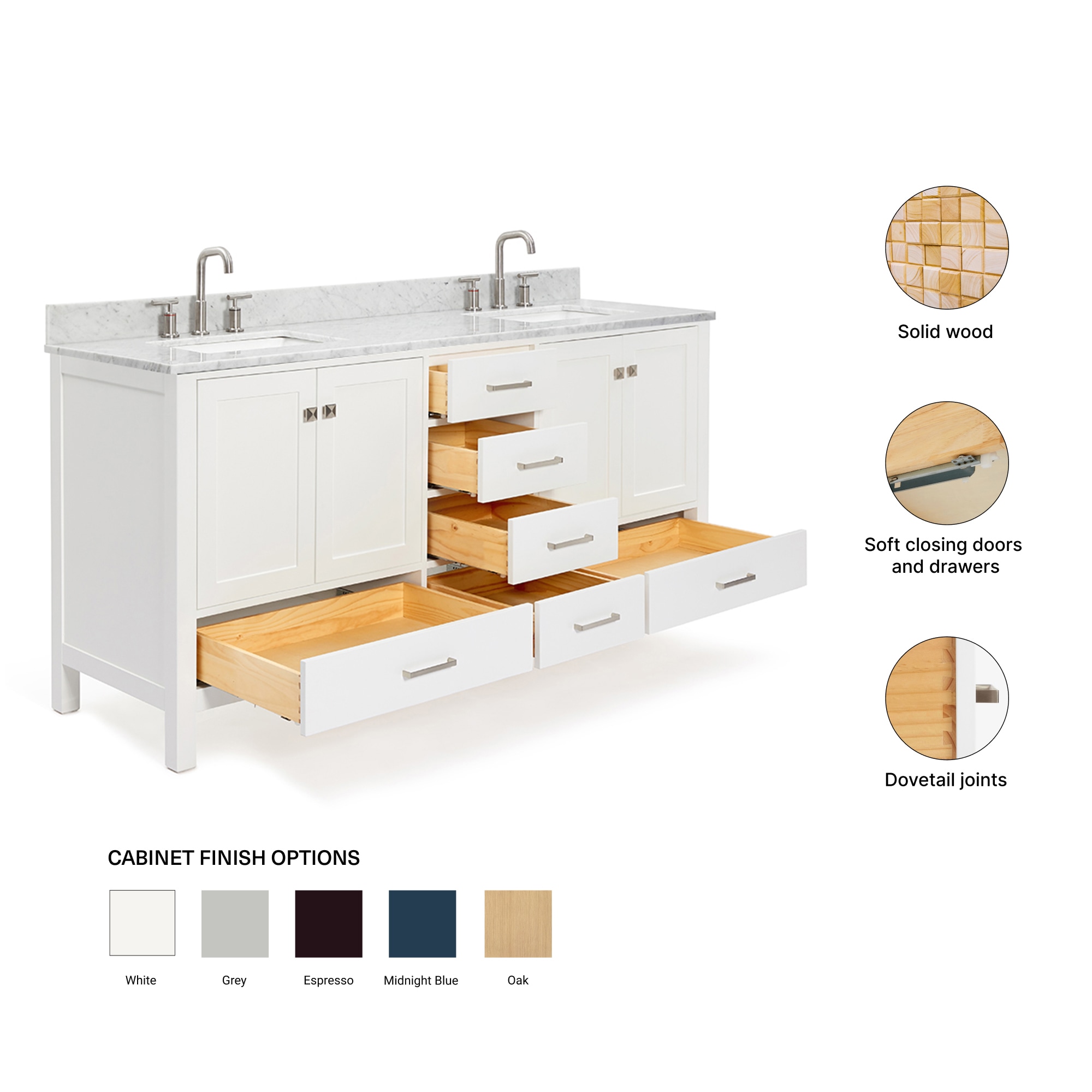 ARIEL A073DCW2RVOWHT Bath-Vanity-Combo - View #5