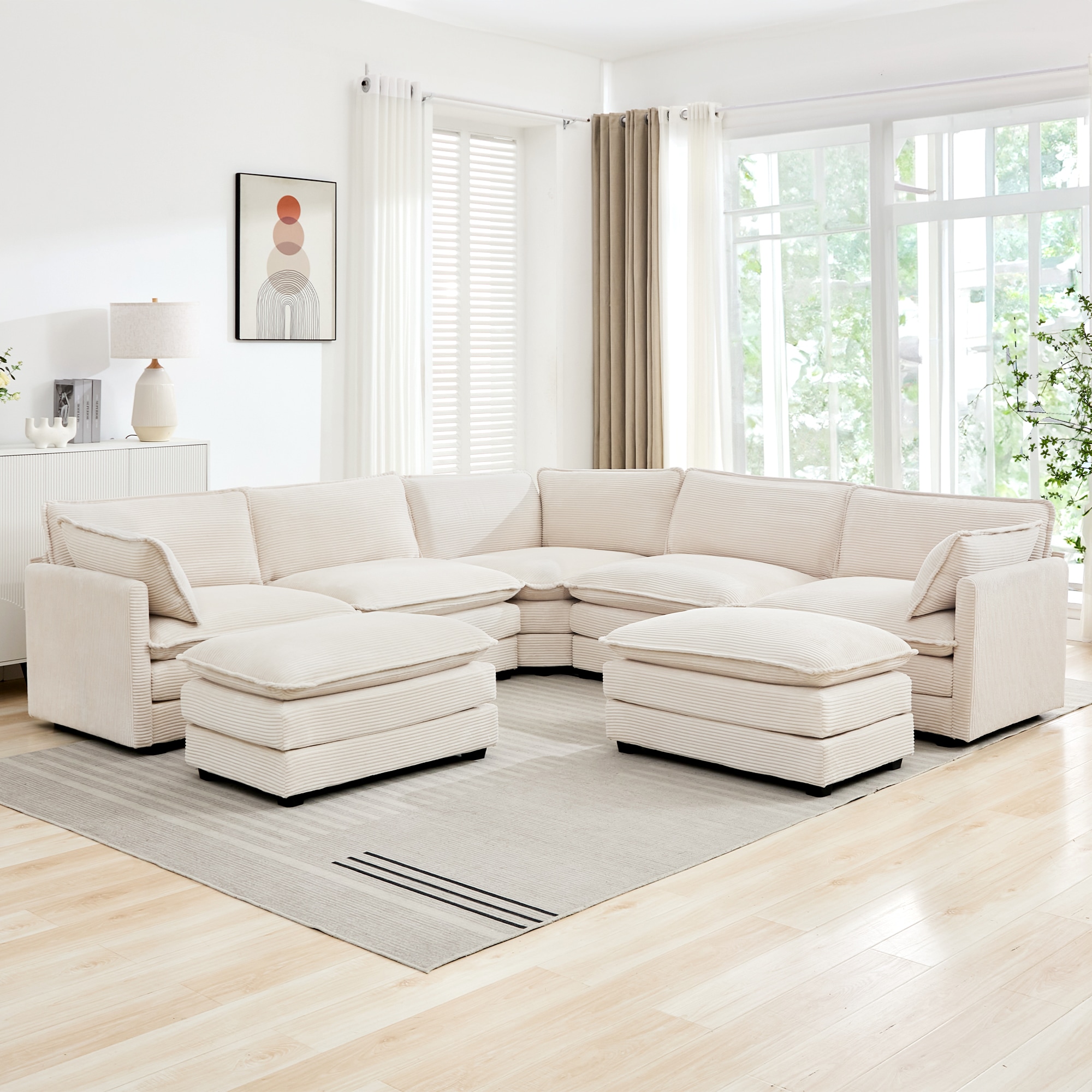 JEAREY HNBYZTY-RED Couch 83-Inches Vintage Gray 6+ -seater Sectional