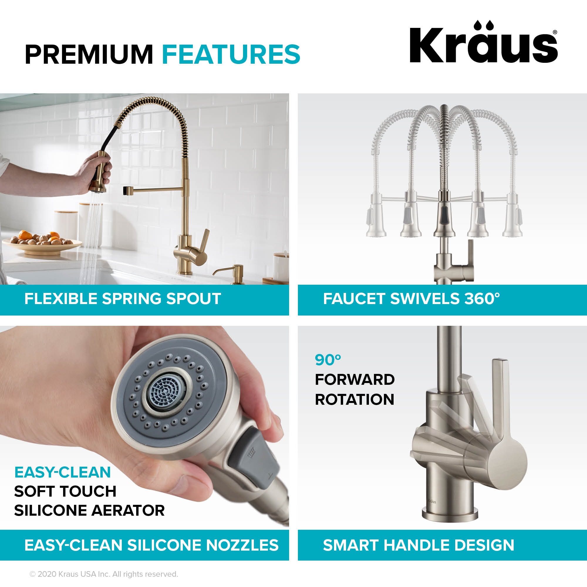 Kraus Britt Brushed Gold Single Handle Pull-down Kitchen Faucet (Deck ...