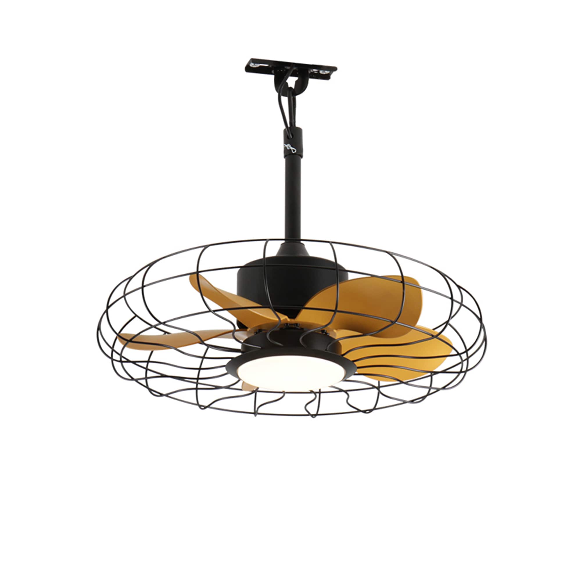 SINOFURN SYD470017BN 23-in Color-Changing Integrated LED Outdoor Black with ABS Blades Plug-in Ceiling Fan With Light 5 -Blade )