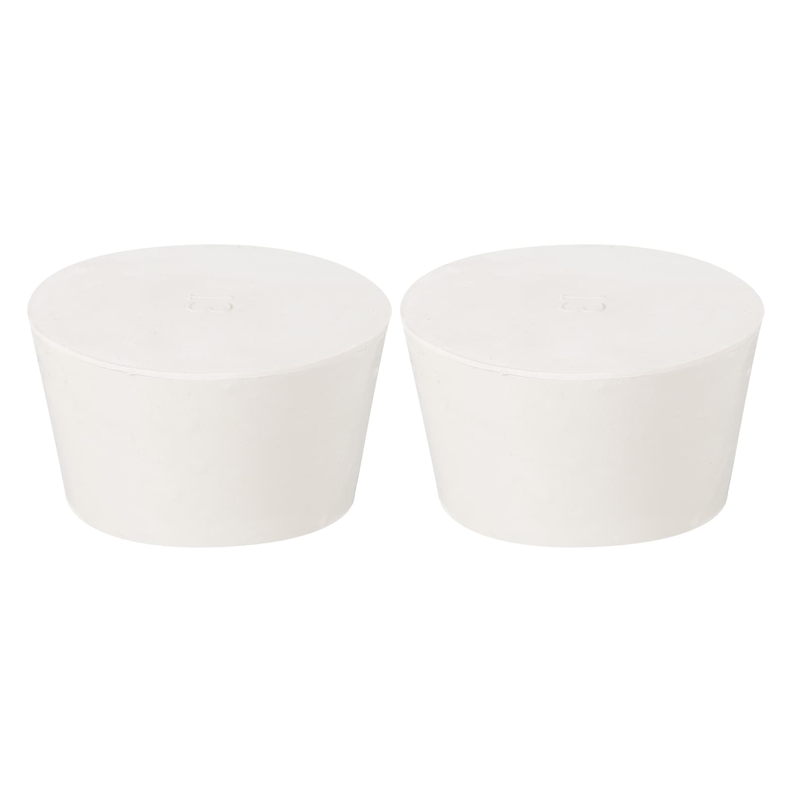 Unique Bargains - 2pcs Solid Rubber Stoppers White 13# Tapered Lab Plugs Lab Seal Tube Stopper Pl...