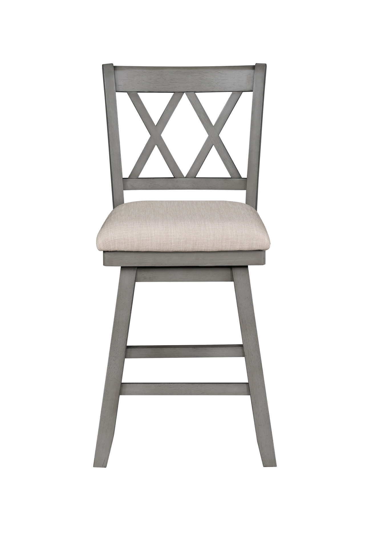 Home 2 Office Gray 37.5-in H Counter height Upholstered Swivel Wood Bar Stool