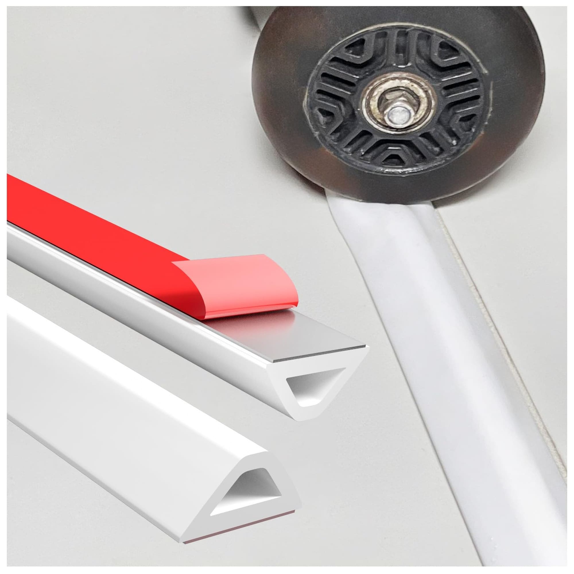 Angel Sar 67 in Collapsible Shower Threshold Water Dam Self Adhesive Silicone Barrier for Wet Dry Separation Splash Guard for Walk In Showers Bathroom Floor Kitchen Sink ADA Profile