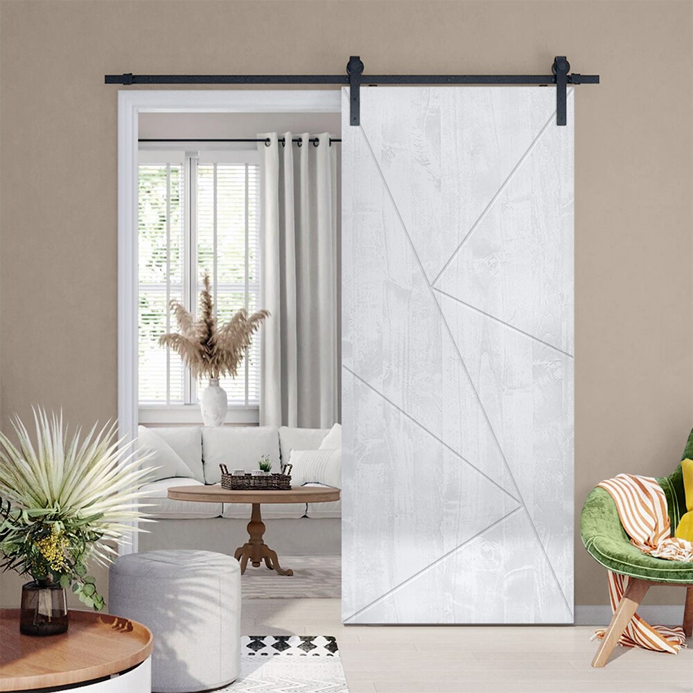 CALHOME SMK72+FJ233-80X30-WT Barn-Doors - View #2
