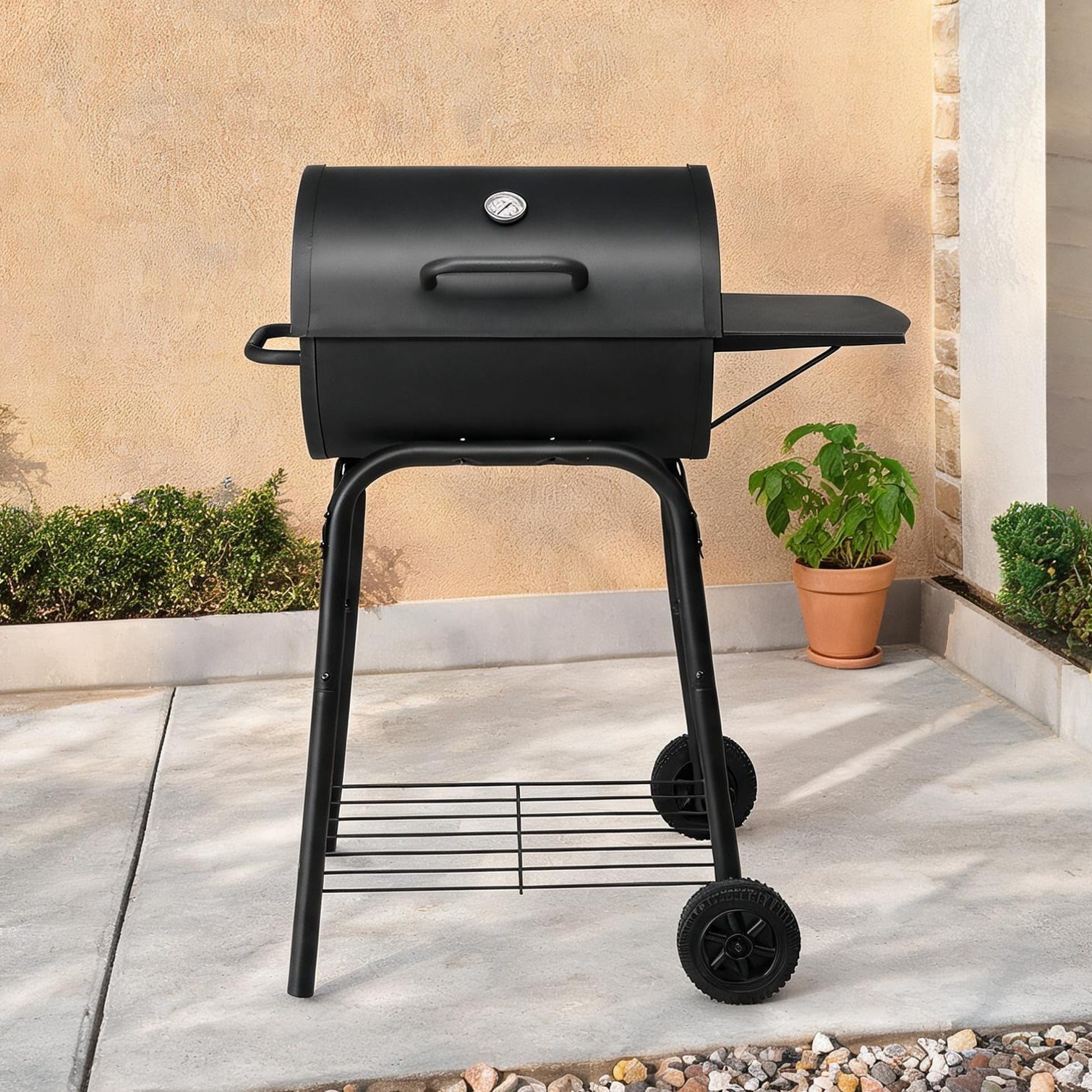 BBabe Outdoor Space Grill with 33.9 x 20.5 x 40.6 in and Shelving Storage Adjustable Design