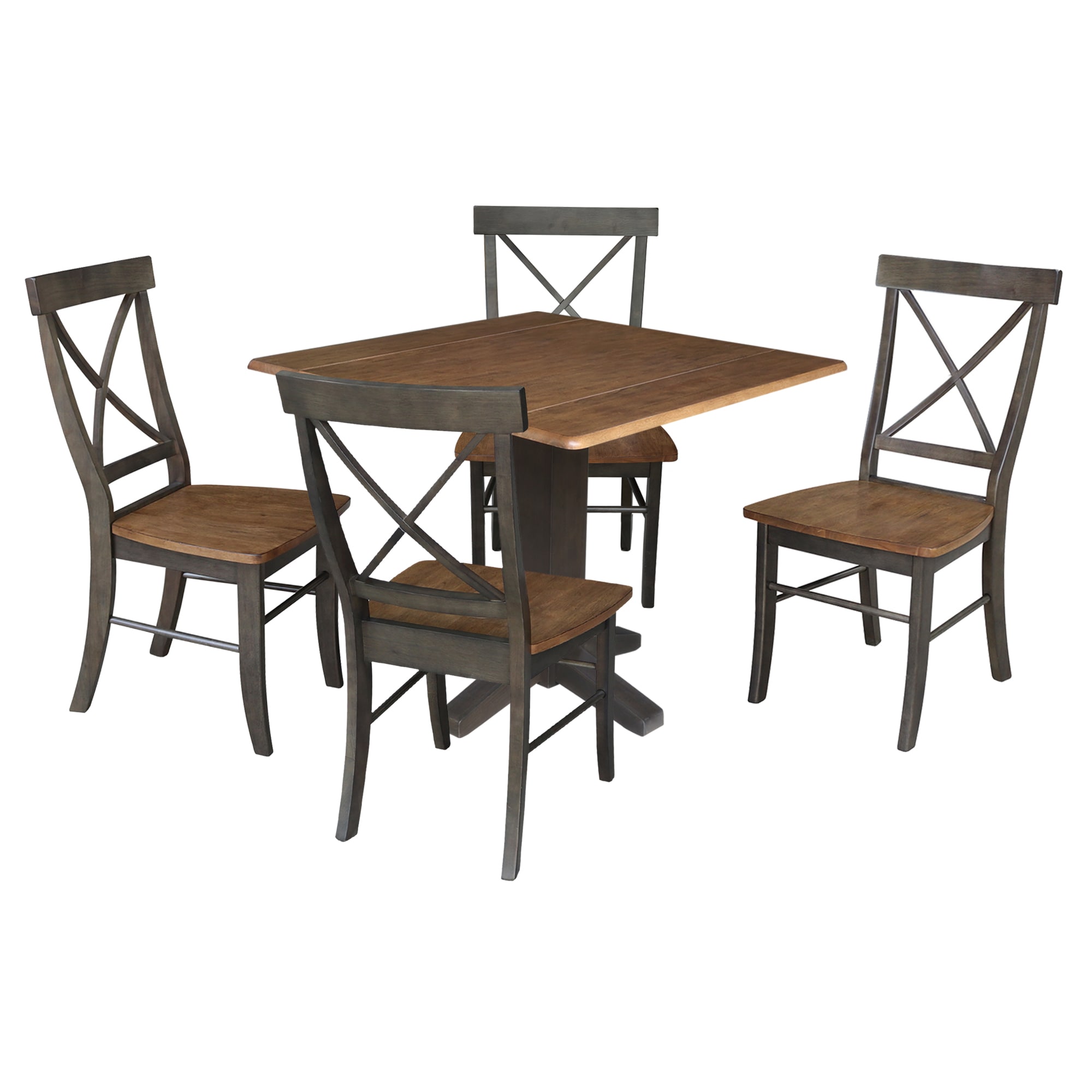 International Concepts Hickory/Washed Coal Traditional Dining Room Set ...