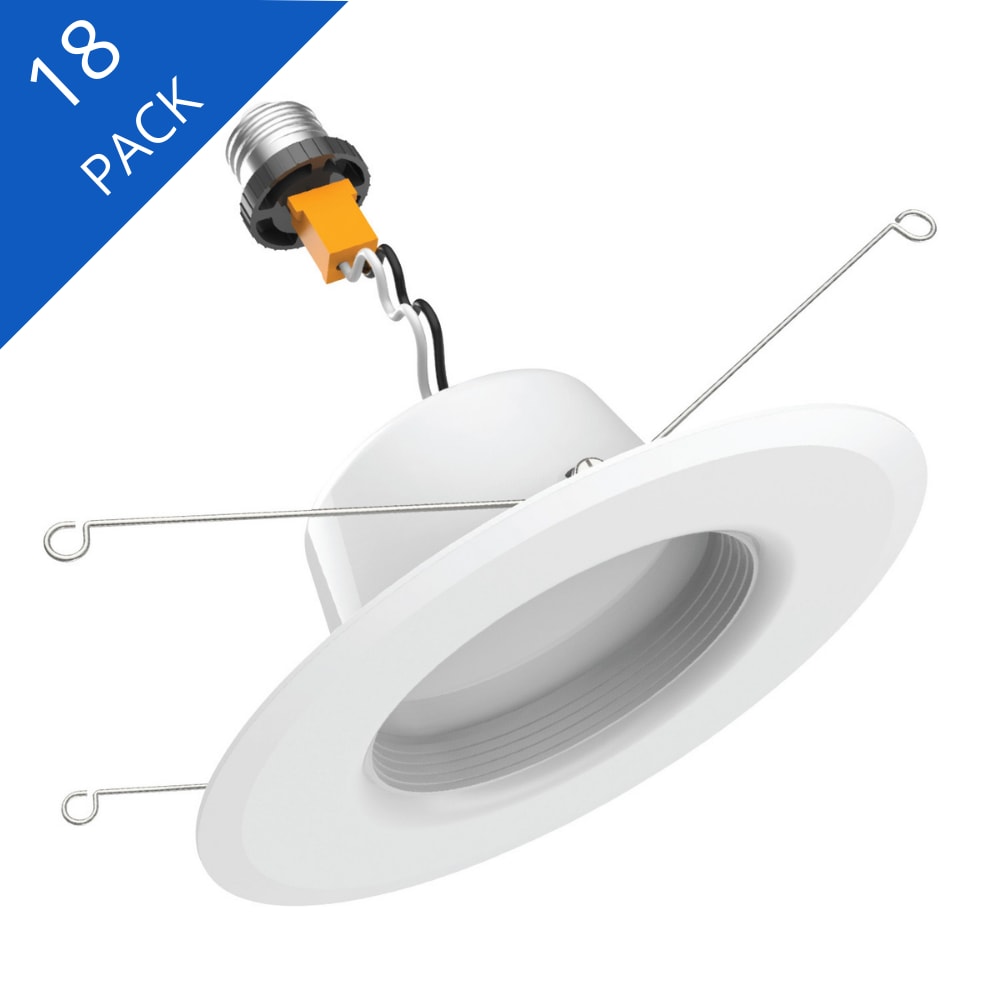 GE 47826 Reveal White 5-in or 6-in 650-Lumen Color-enhancing Round Dimmable LED Recessed Downlight (18-Pack)
