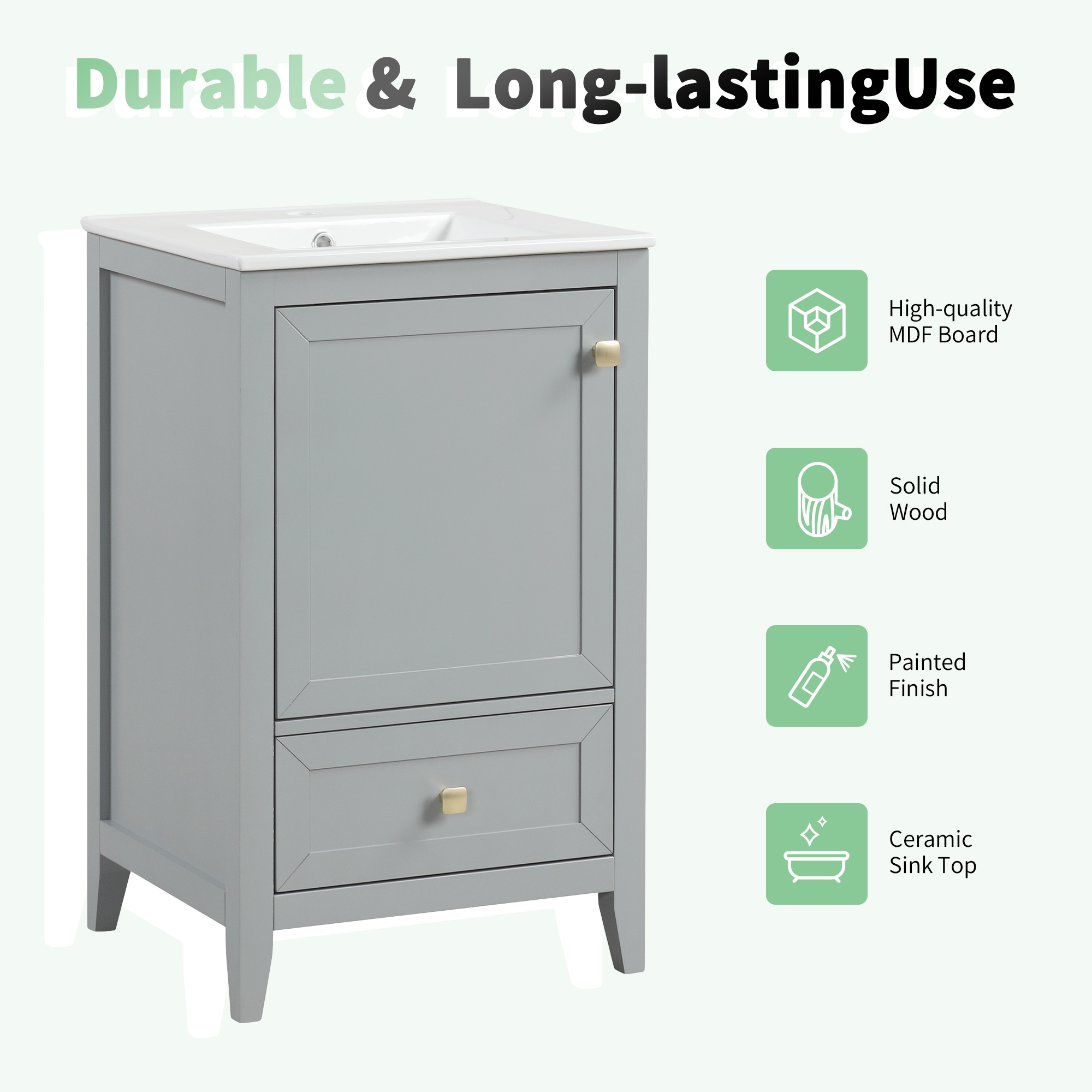 WELLFOR WA18-MB Bath-Vanity-Combo - View #3