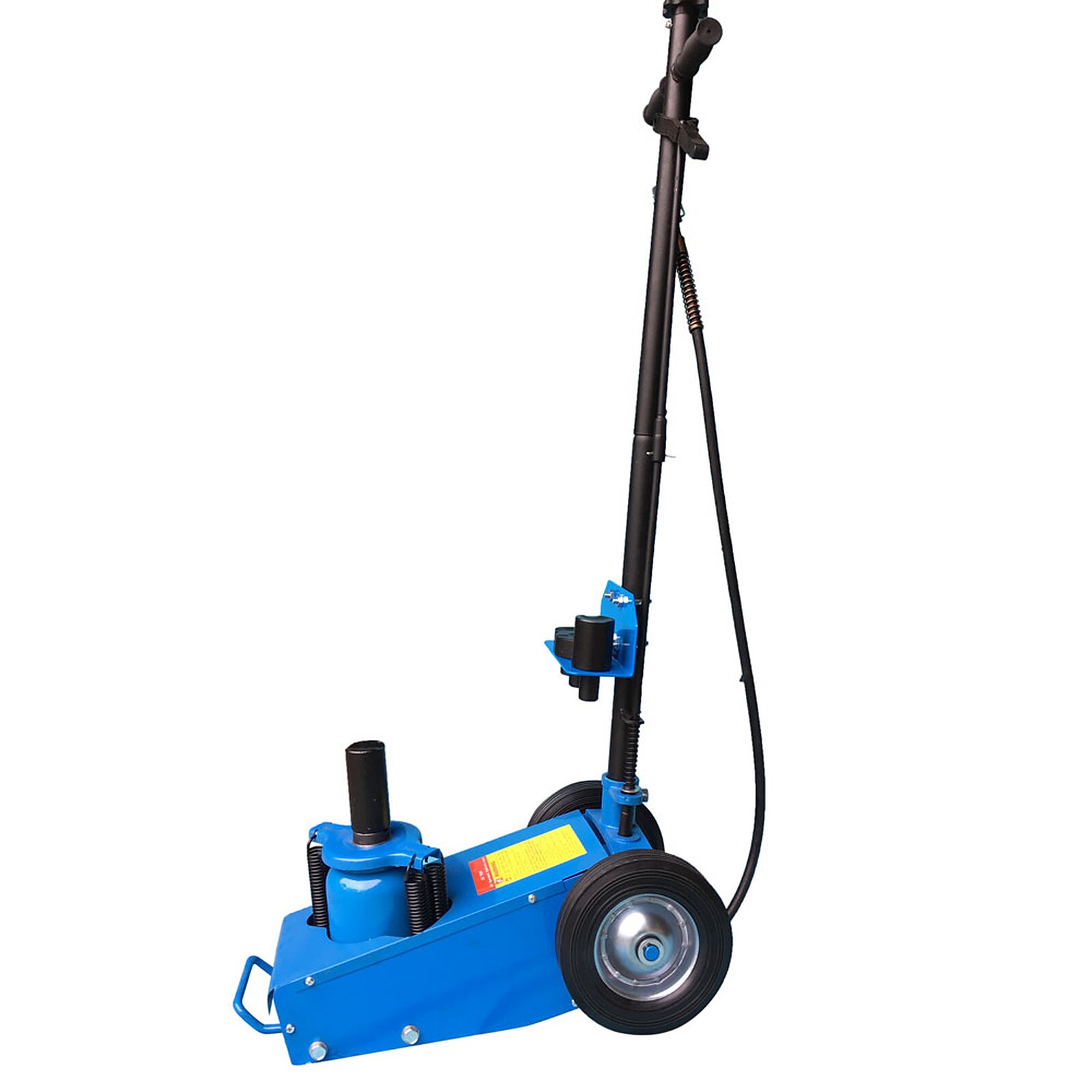 Bestcore Blue 22-Ton Steel Air Hydraulic Floor Jack with Self-Retracting Ram 4 Saddle Extensions and Rubber Wheels for Trucks Trailers and Buses #LW153BCSY0483