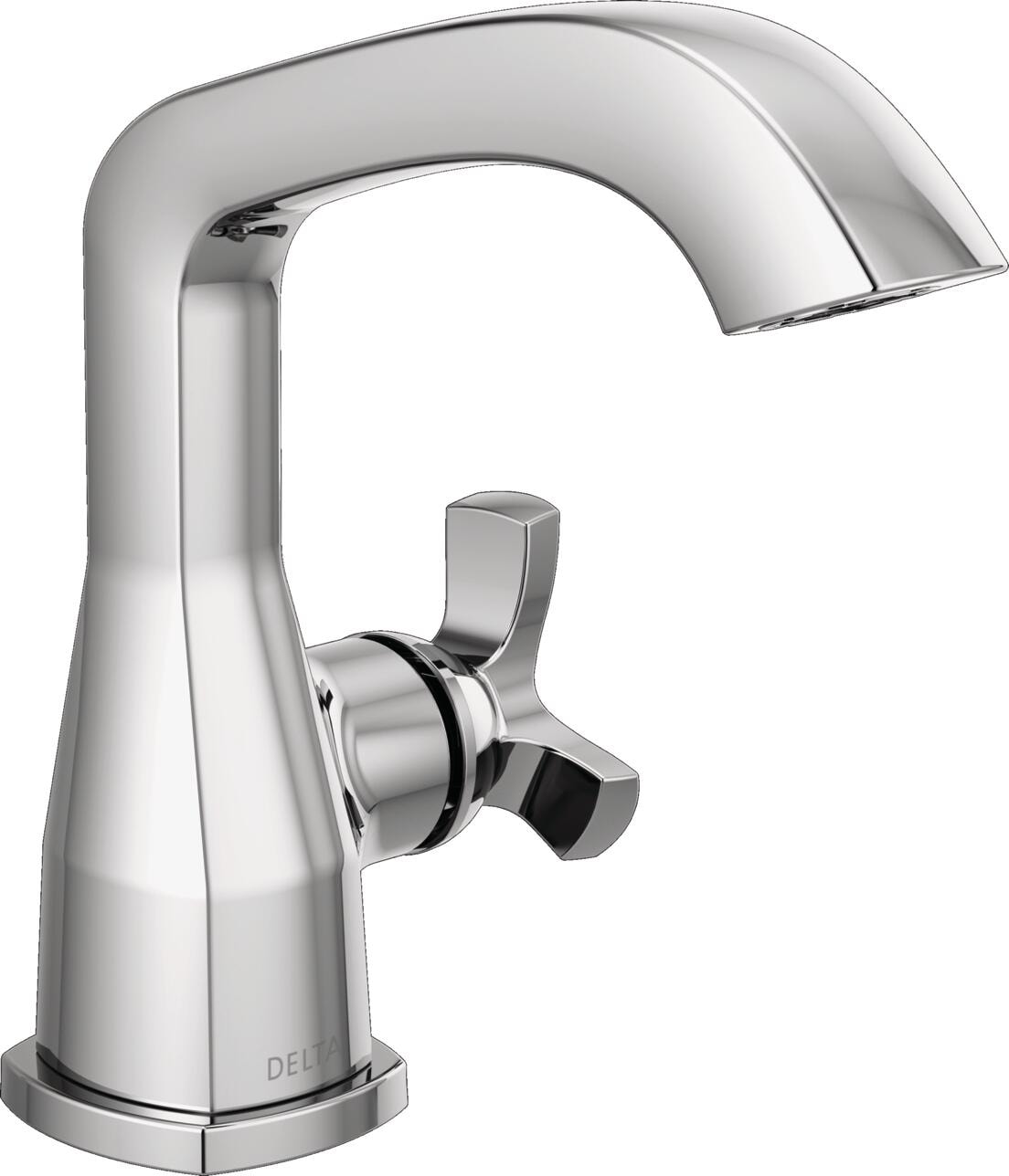 Delta 5766-PR-MPU-DST Stryke Lumicoat Chrome Single hole 1-handle WaterSense Low-arc Residential Handle Bathroom Sink Faucet with Drain with Deck Plate