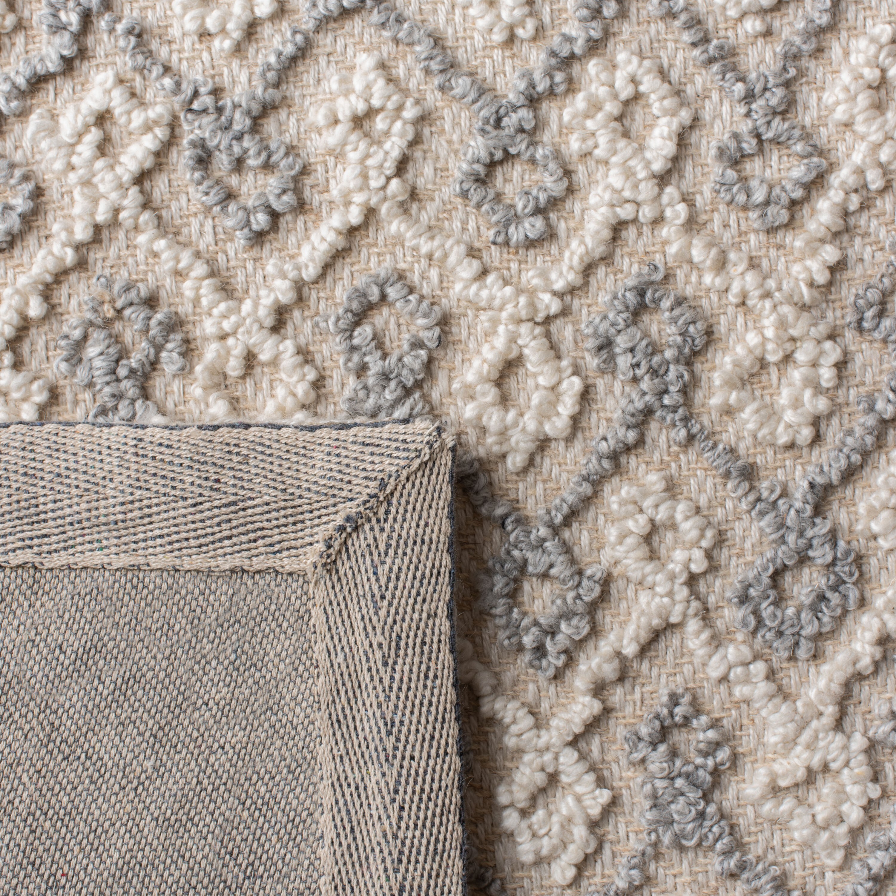 Handmade Gray and Beige Tufted Wool and Viscose Rug, 8' x 10'