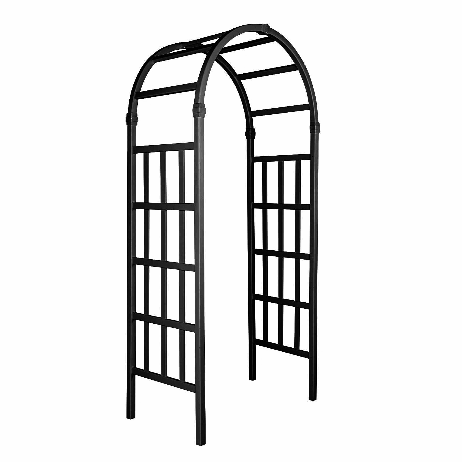 Outopee LO1G61000142 PVC Arbor 3.3-ft W x 7.2-ft H Arched Black PVC Garden Arbor