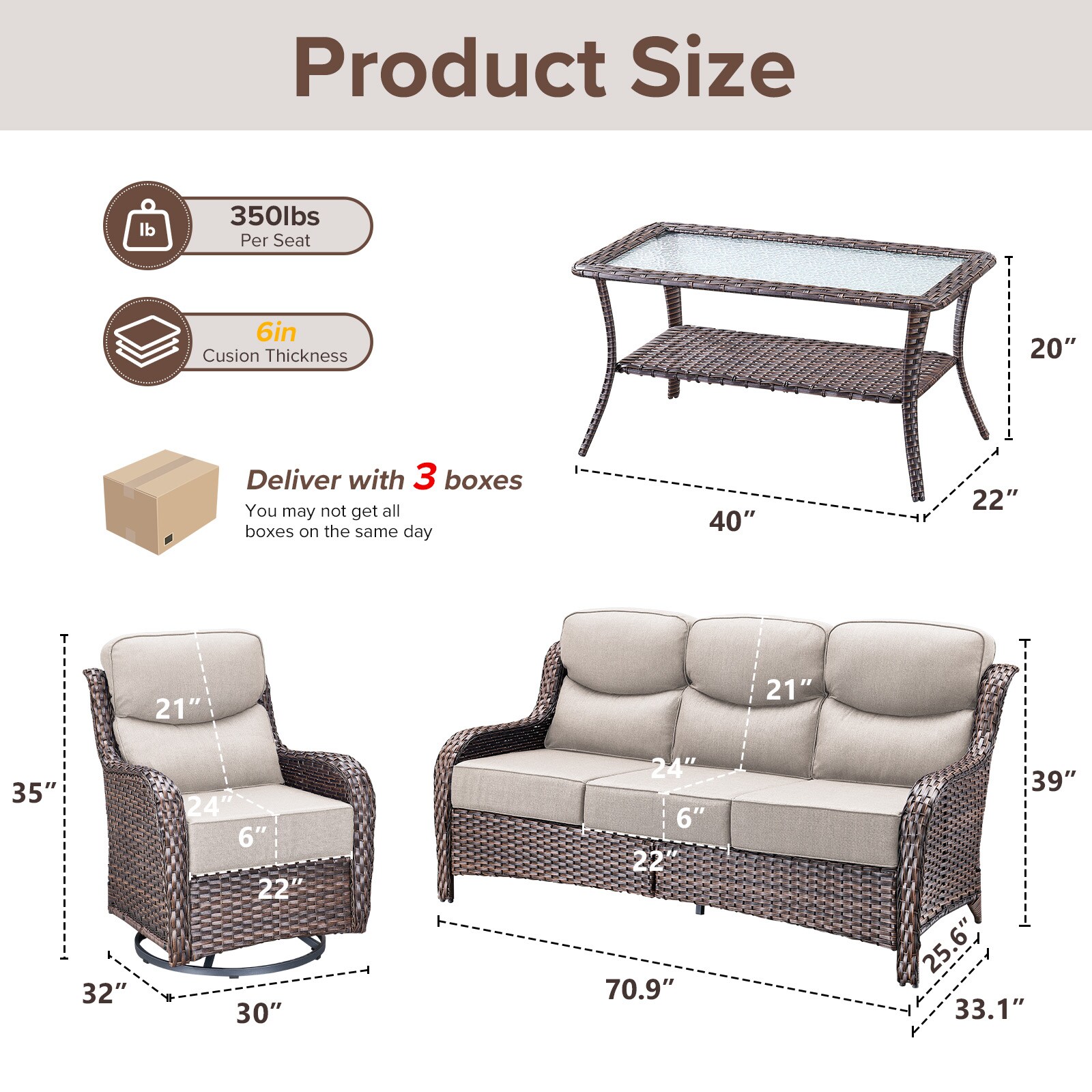 Pocassy PJ-JHXL1323-2 Patio-Conversation-Sets - View #3