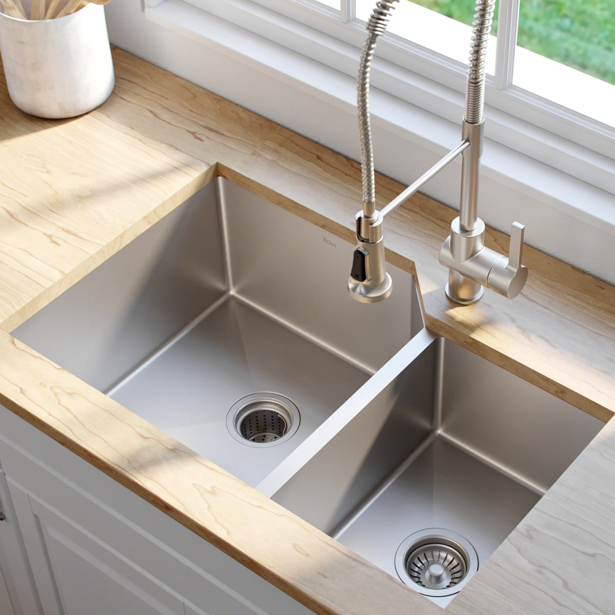  KHU123-32 Standart PRO Undermount 32-in x 20-in Stainless steel Double offset bowl 16 -Gauge Kitchen Sink